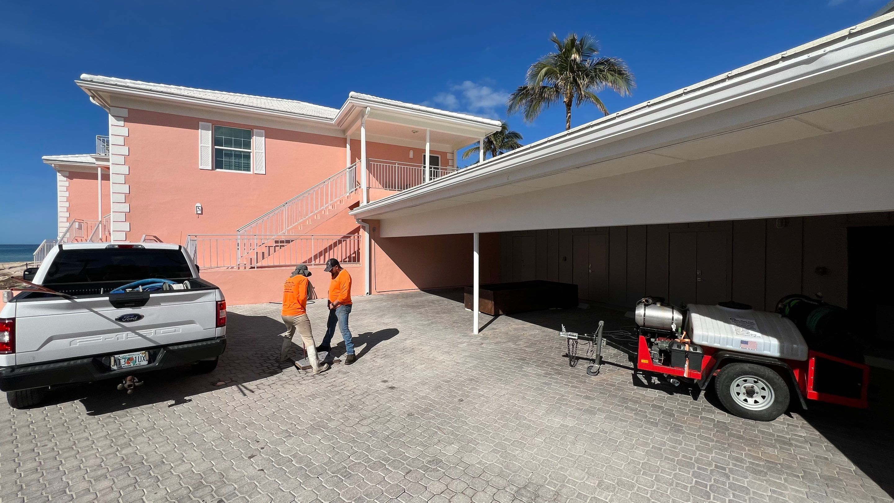 Catch Basin Cleaning After Hurricane Milton Naples Condo by APS Power & Water