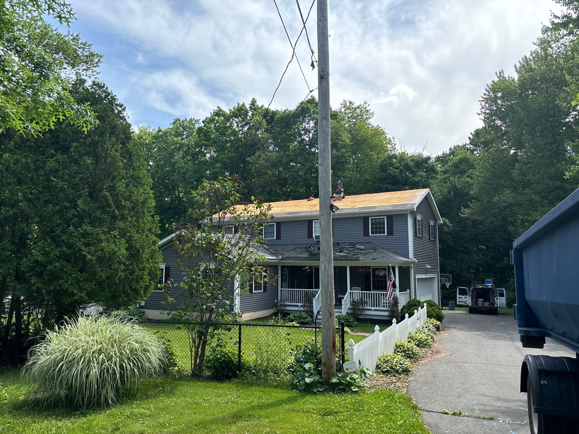 Residential Roofing Installation using Owens Corning TruDefinition Duration AR - Williamsburg Gray by A Plus Exterior