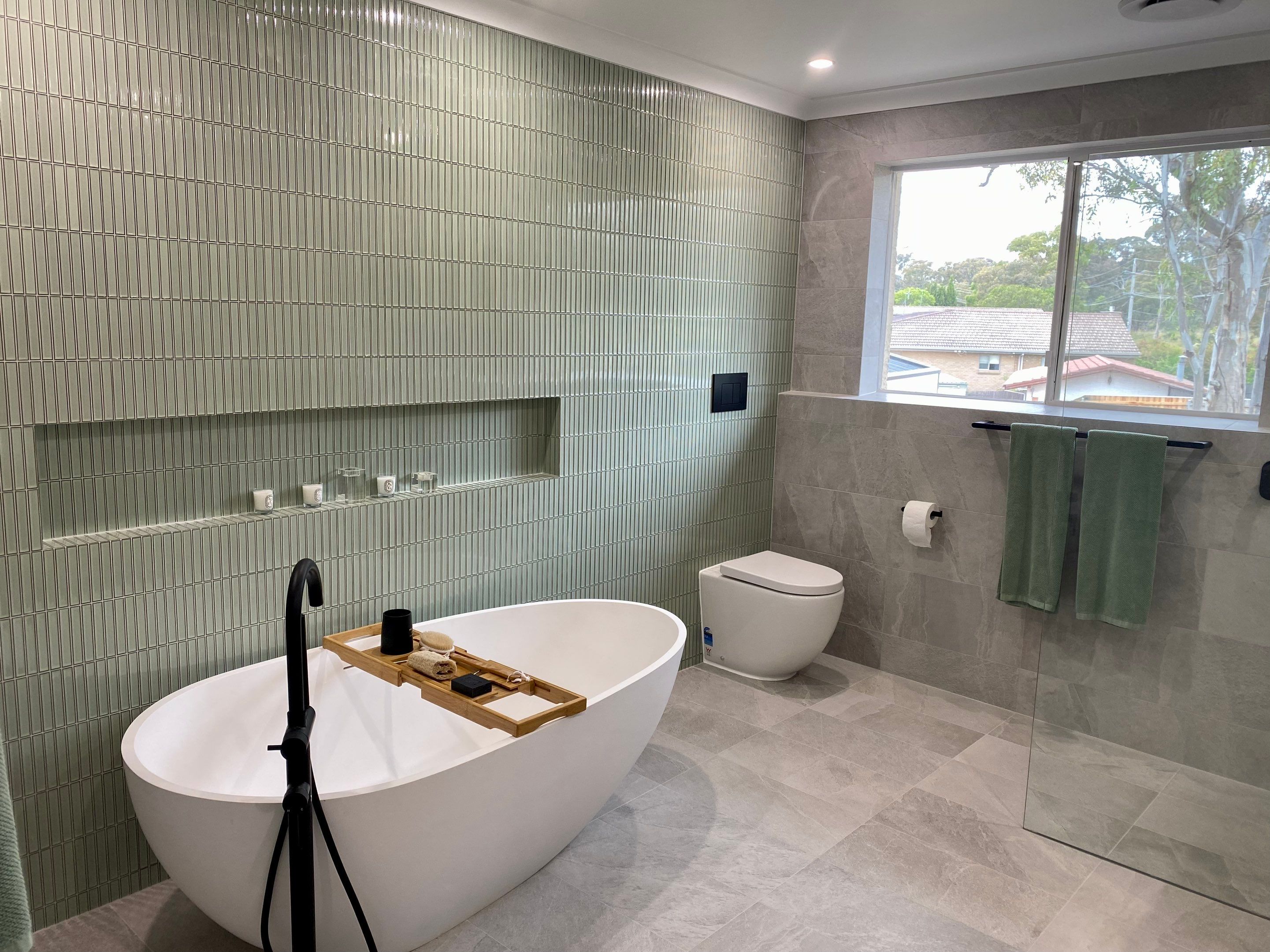 Bathroom Renovation using XROCK 36W White natural 300 x 600 by Re-seal Bathrooms