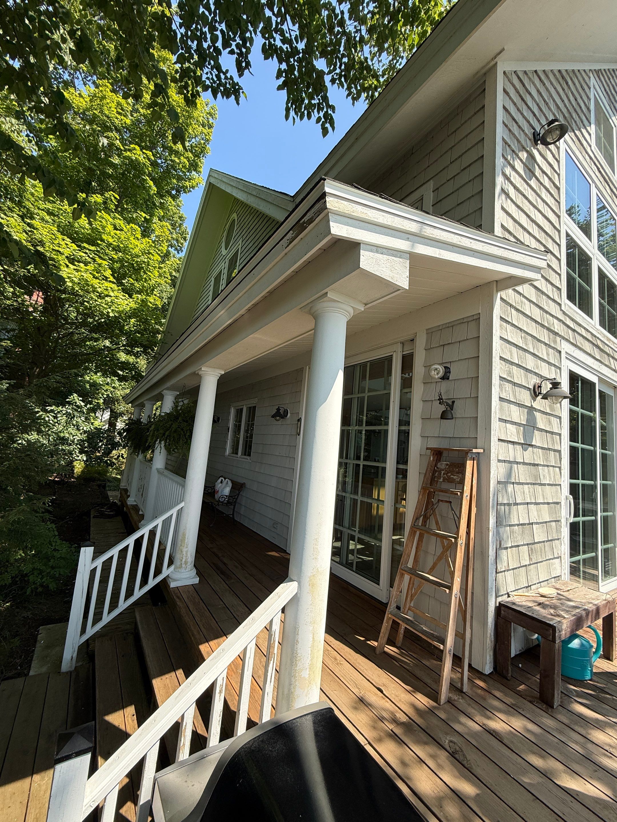Lakefront Deck Pressure Washing, Exterior Wood Staining, and Painting in West Olive MI by Gordon Painting