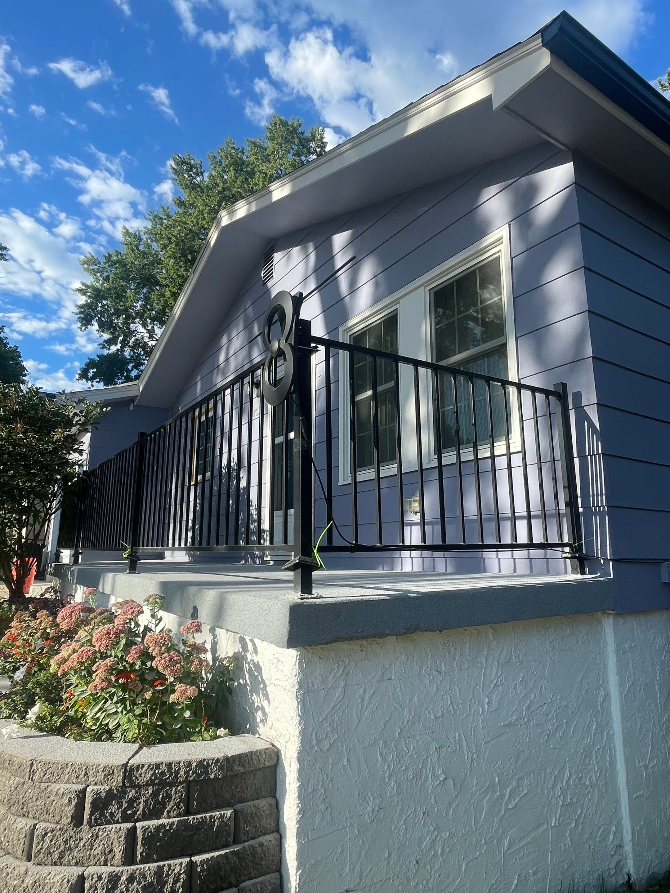 Sioux Falls Concrete Porch Coating with Starry Evening Finish by Select Painting, Coatings & Garage Cabinets