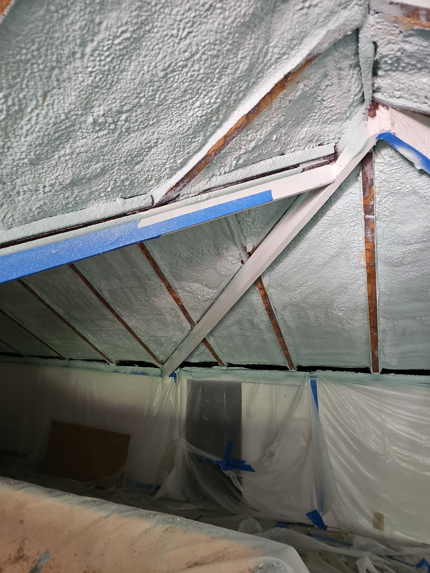 Attic Insulation using open cell spray foam by NYS Foam & Energy