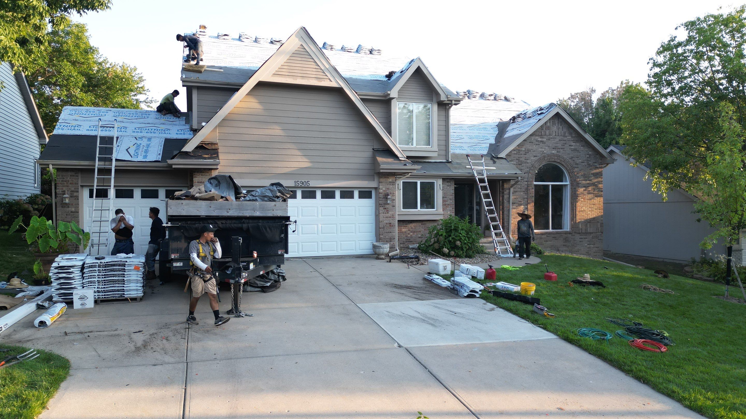 Residential Roofing Installation using IKO ArmourShake in Chalet Wood by Lightning Exteriors