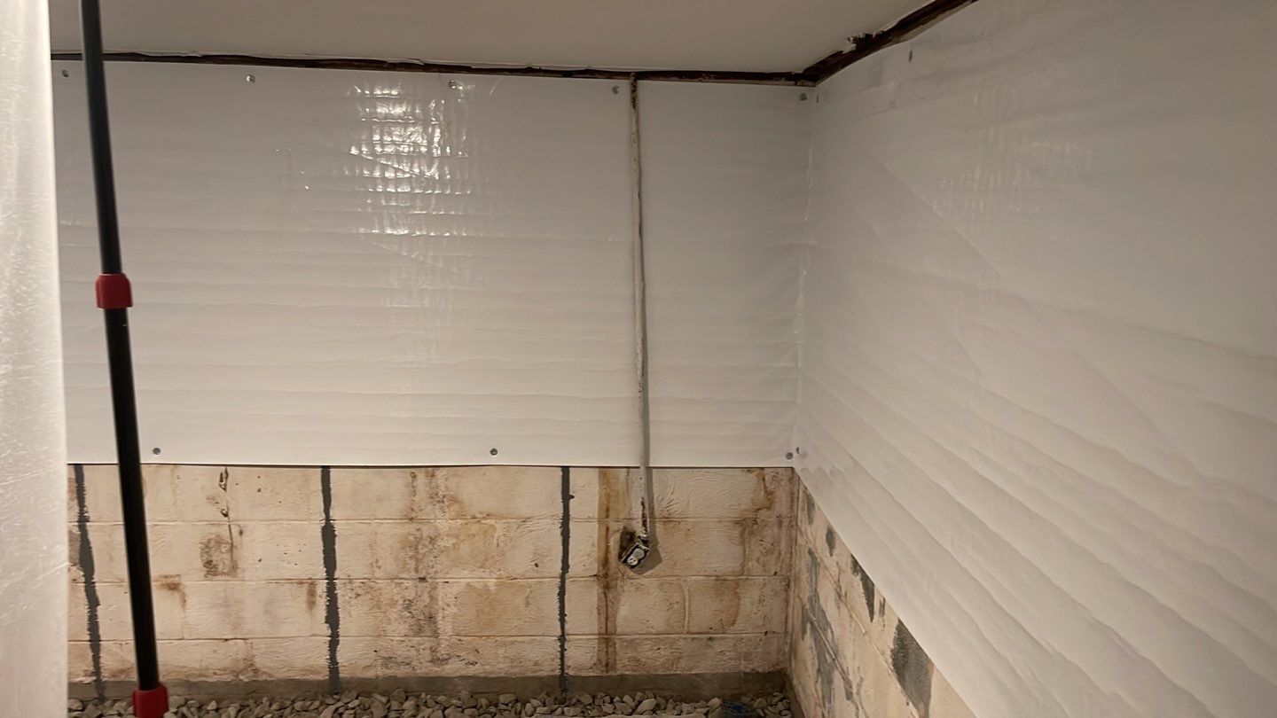 Embedded Fiber Reinforcement and Basement Waterproofing using GrateDrain Waterproofing System by Toledo Basement Repair