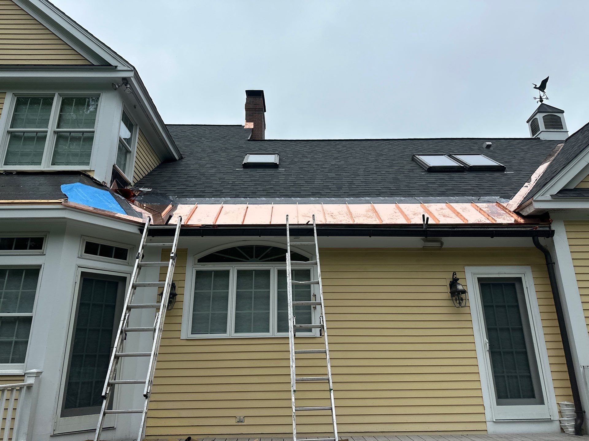 Roof Replacement with Owens Corning Shingles and Copper Flashing by Mighty Dog Roofing of Greater Middlesex County