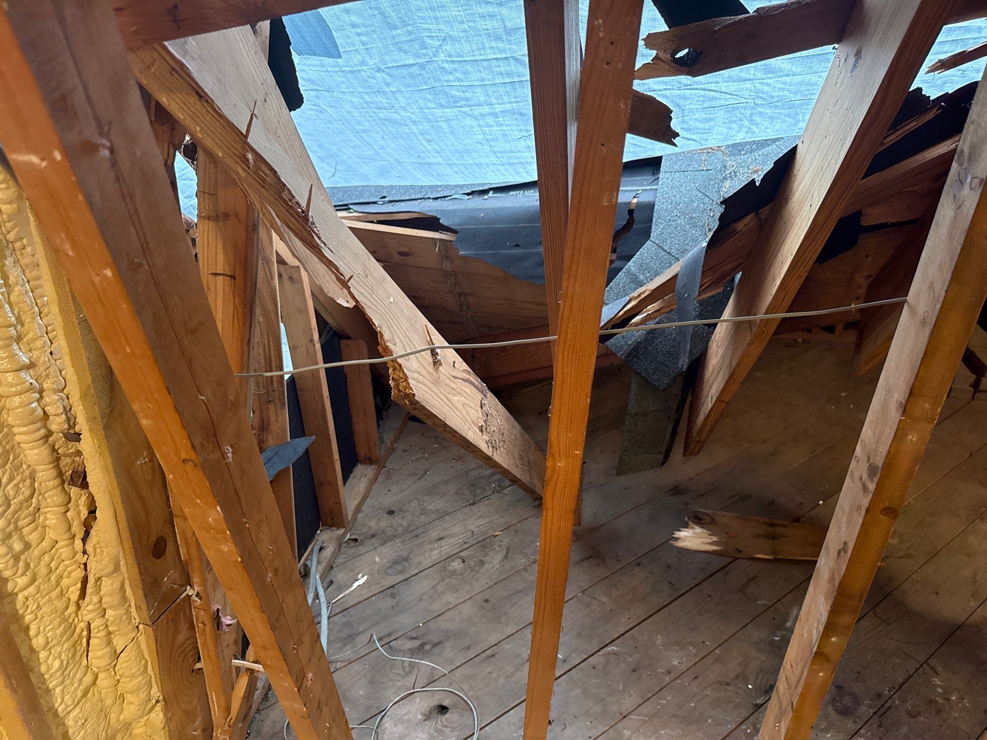 Collierville Roof Replacement Following Major Tree Impact Damage with interior repairs by Revival Roofing Services