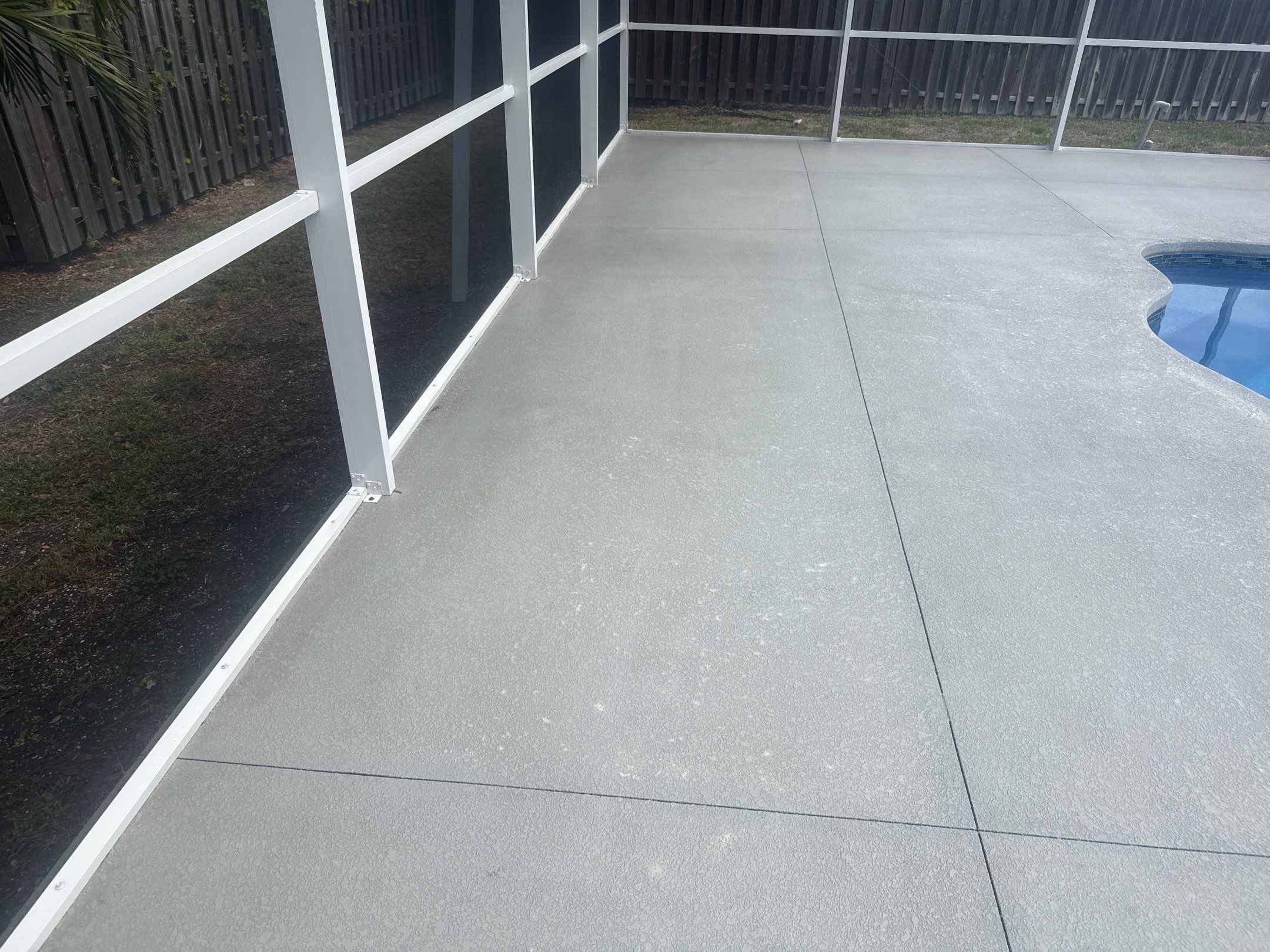 Painted Pool Deck & Pool Cage Cleaning in Allendale – Bradenton, FL by Sunshine AquaWash