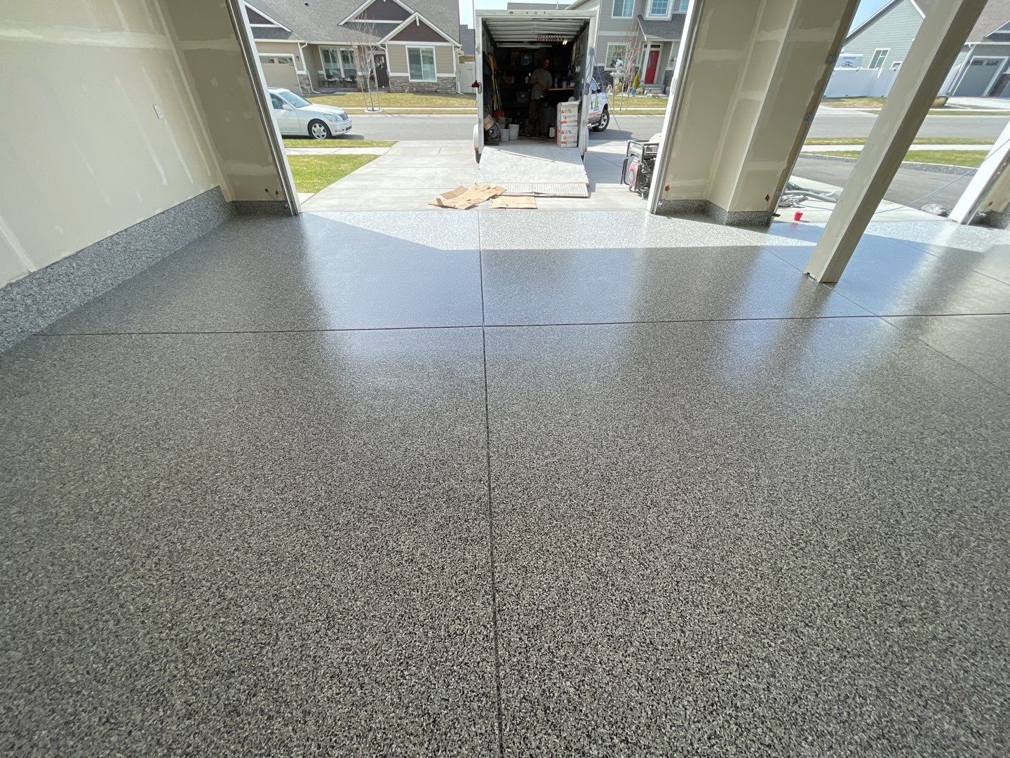 Garage Transformation using Domino by Croc Coatings, LLC