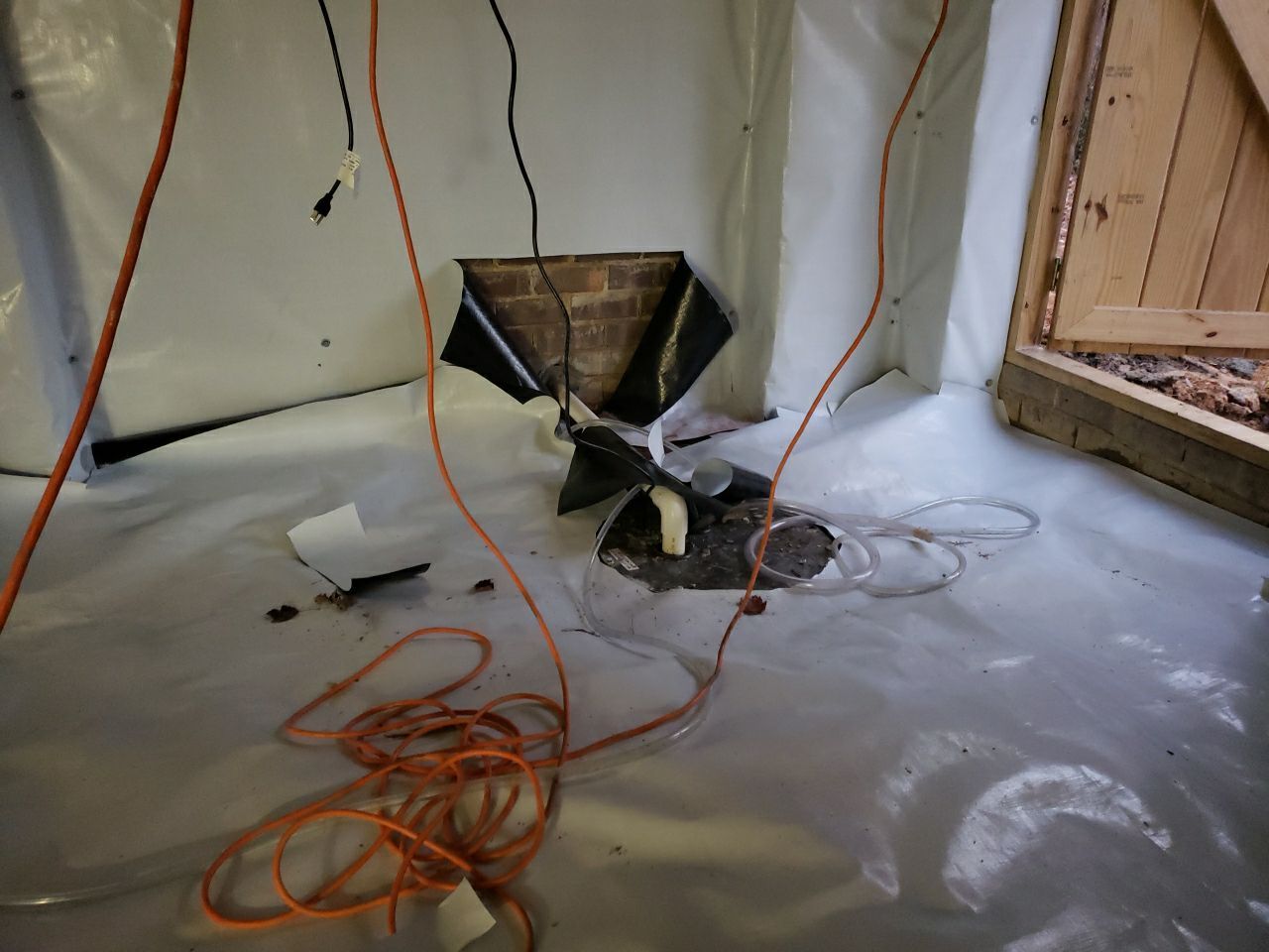 Crawl space encapsulation and exterior drainage by Power Wash Masters LLC