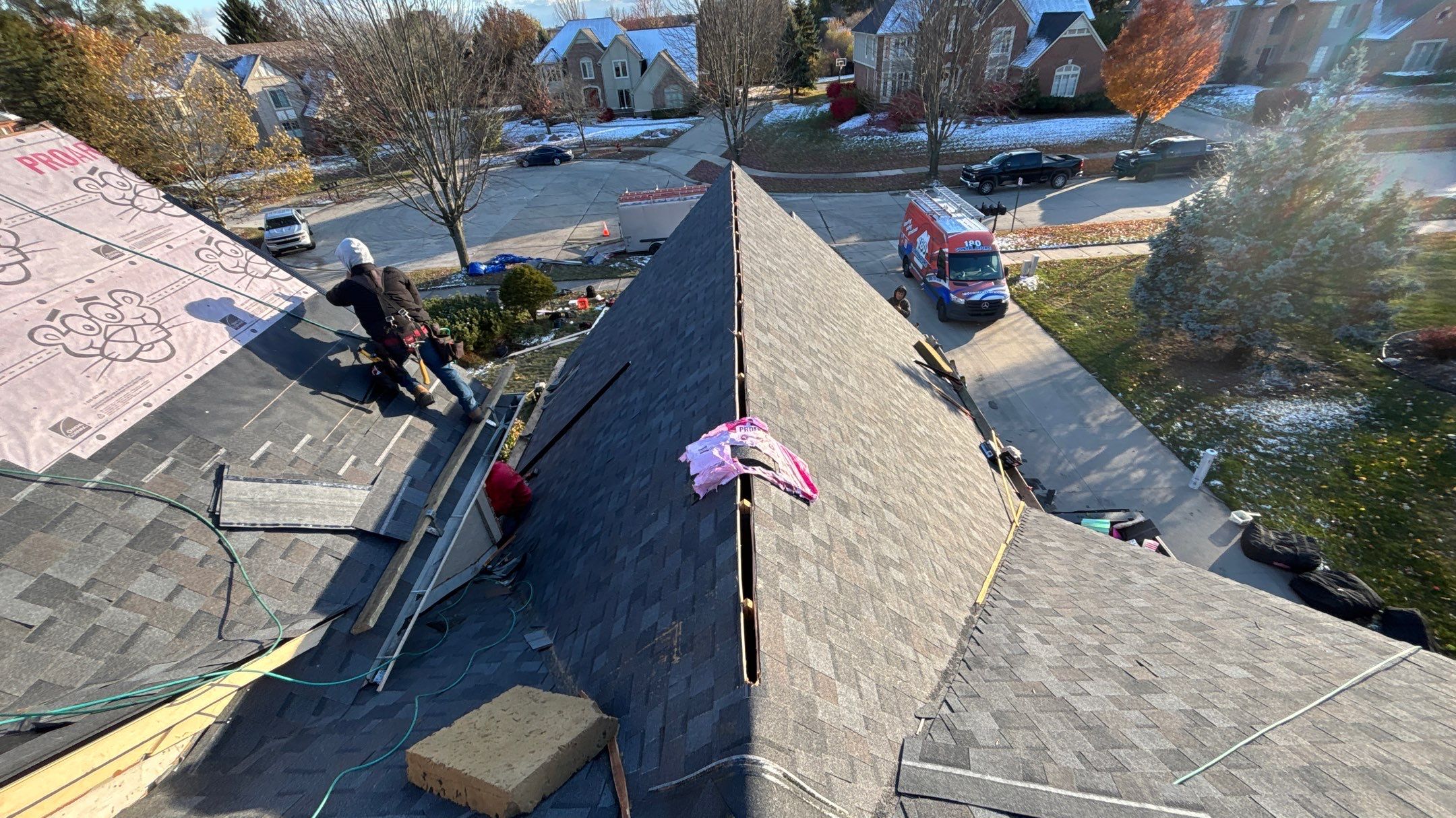 Roof Replacement using Owens Corning Williamsburg Grey by 180 Contractors