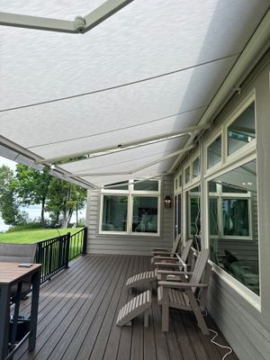 Sunesta Retractable Awning Installation for Sault Sainte Marie Lakeside Deck