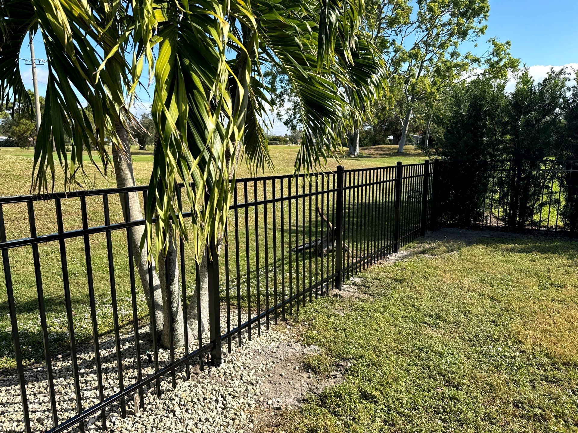 Aluminum Fence Installation using 3 Rail 4Ft Black Aluminum and 4Ft White Vinyl Fence by Asap fence and gates, LLC
