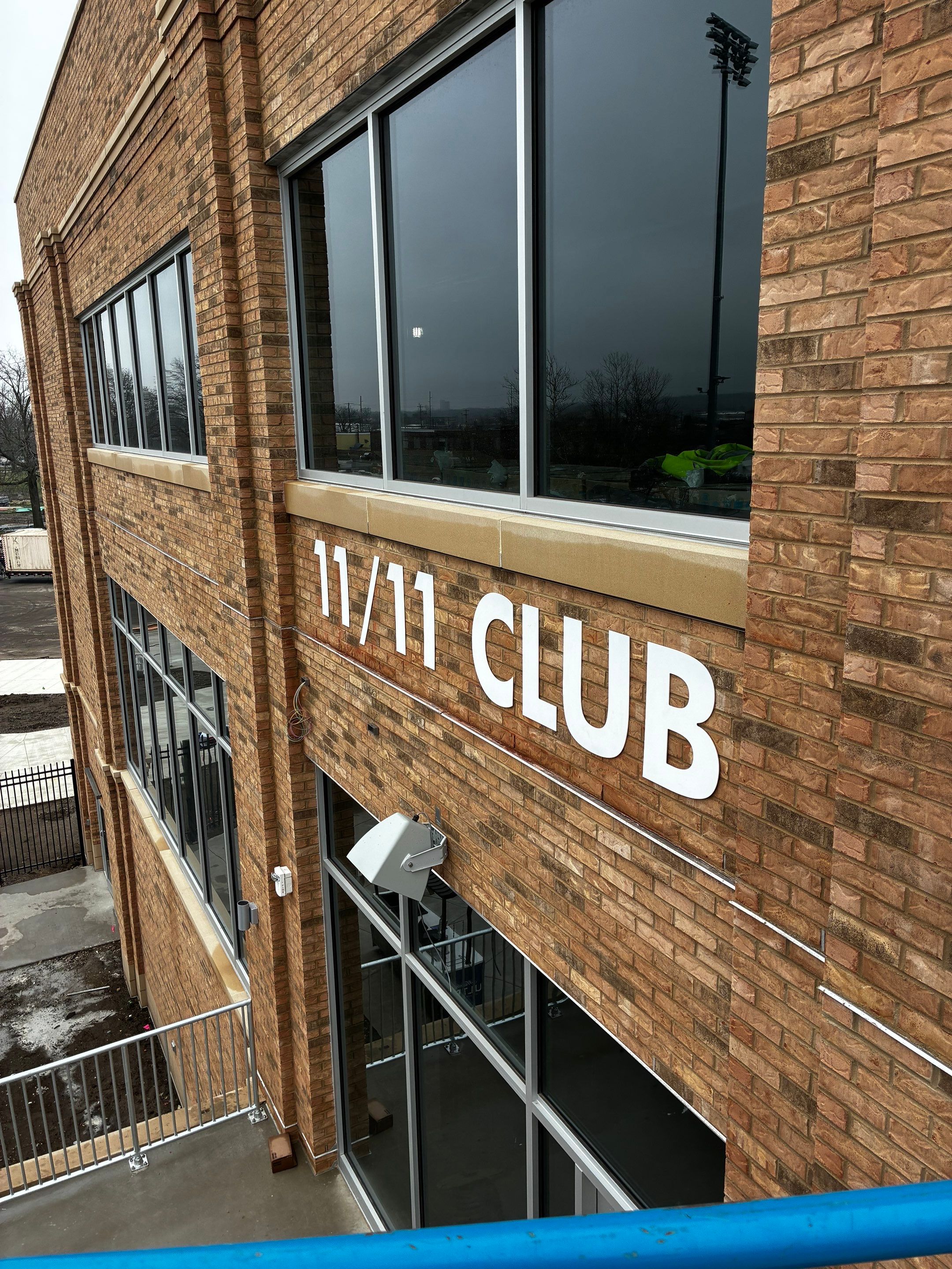 South Bend Stadium Event Building and Premium Suite Signage Installation by Hayes Design co