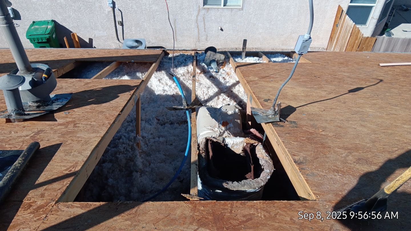 Owens Corning Brownwood Duration shingle roof replacement in Rio Rancho by Doyle Roof Masters Inc