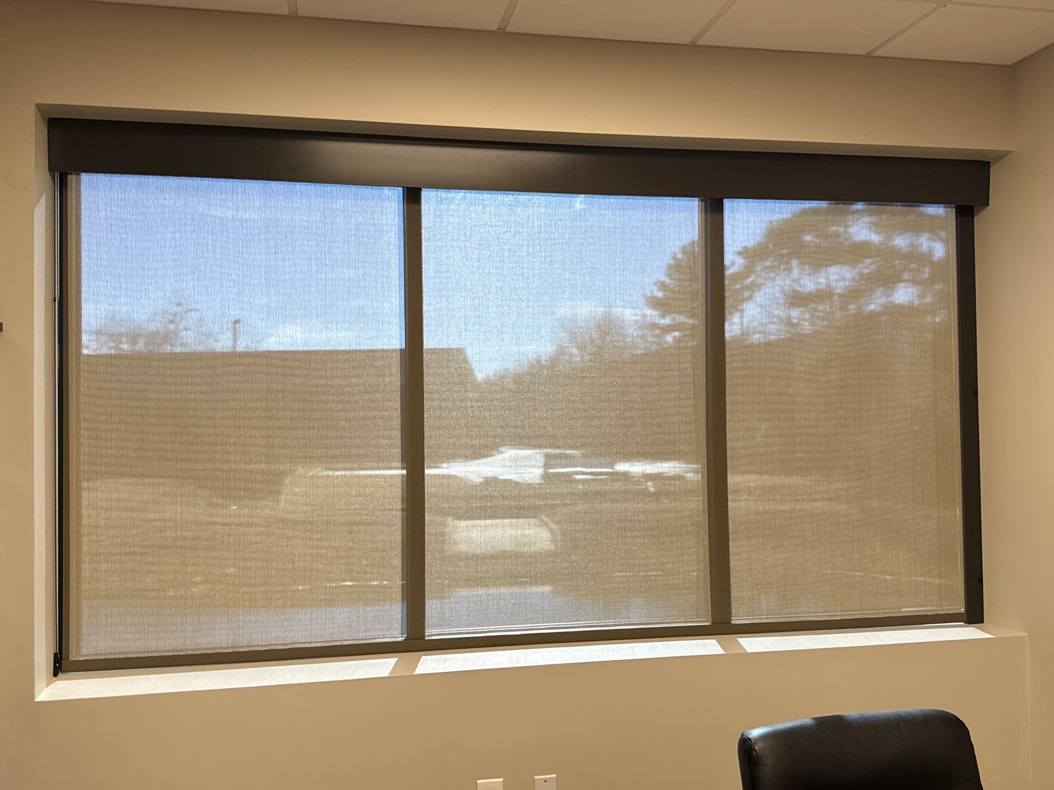 Commercial Roller Shades Project in Huntsville by Blinds and Borders