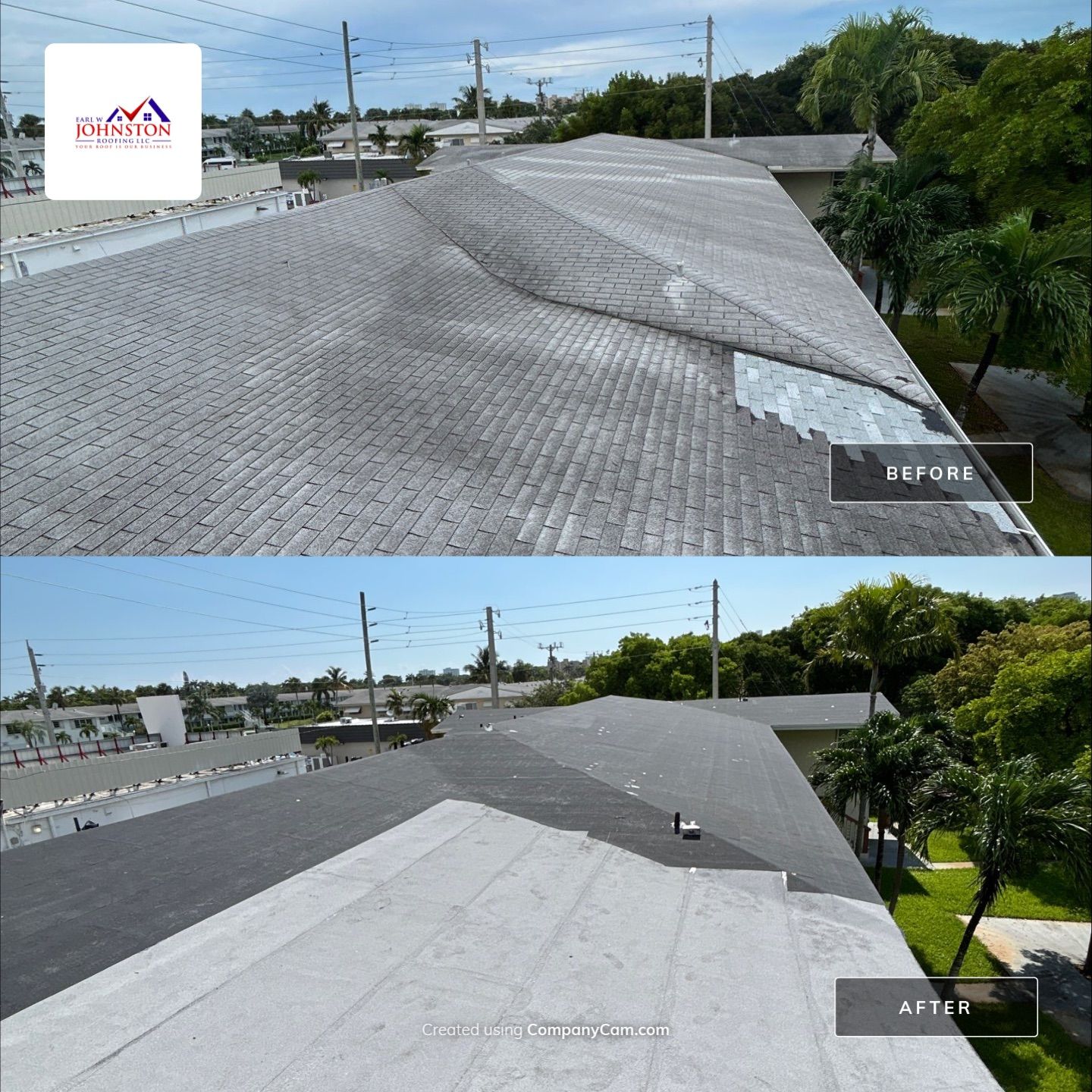 Commercial Roofing Installation using CERTAINTEED LANDMARK AR (SUNRISE CEDAR) by Earl W. Johnston Roofing 