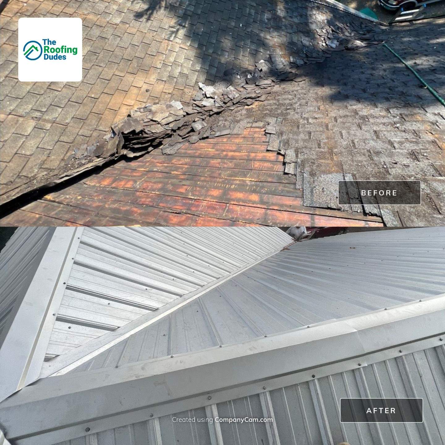 Residential Roofing Installation using 26 Gauge Metal by The Roofing Dudes
