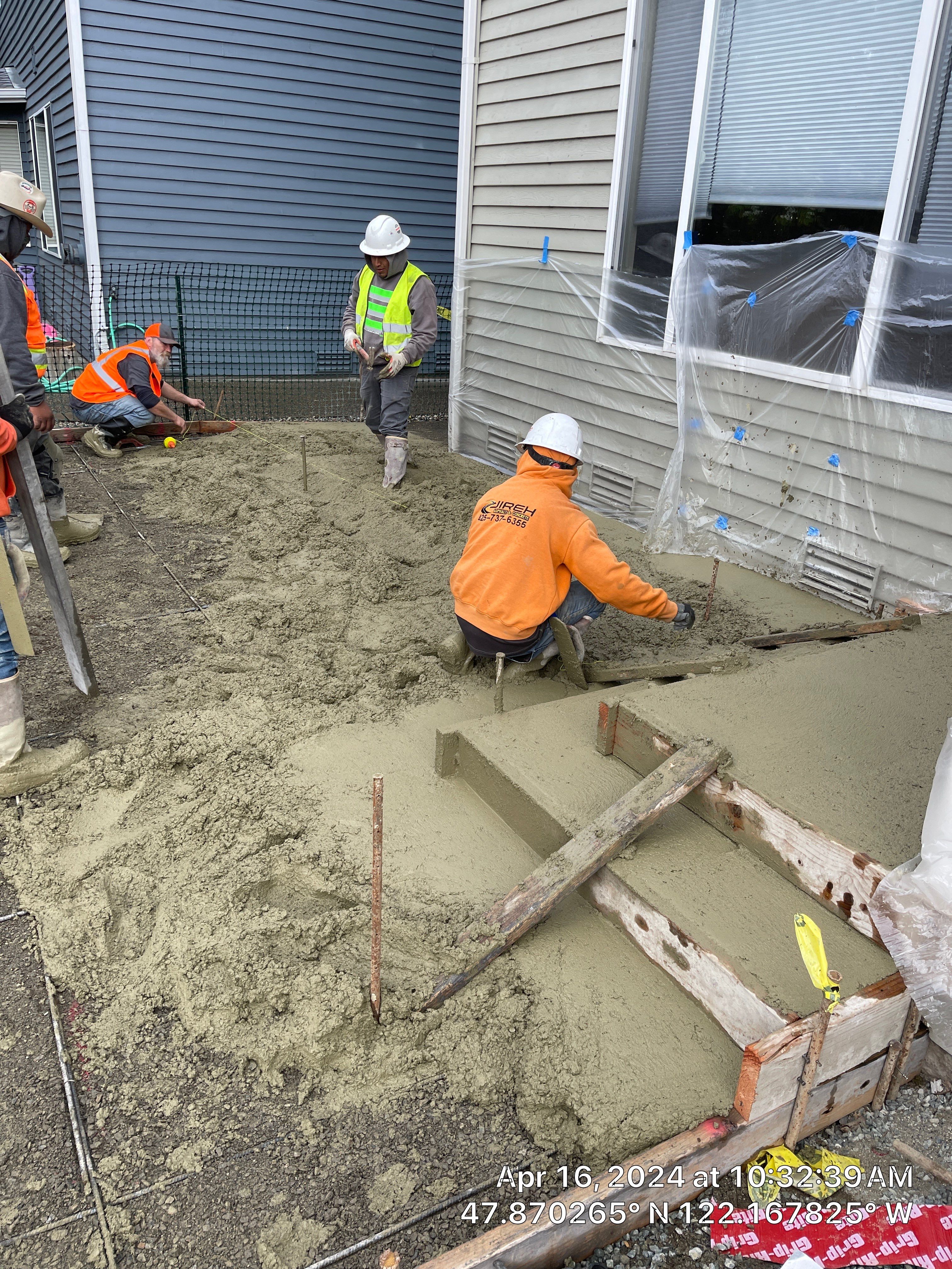 Benedict | Stamped Concrete Back Patio by Jireh Asphalt & Concrete Inc 