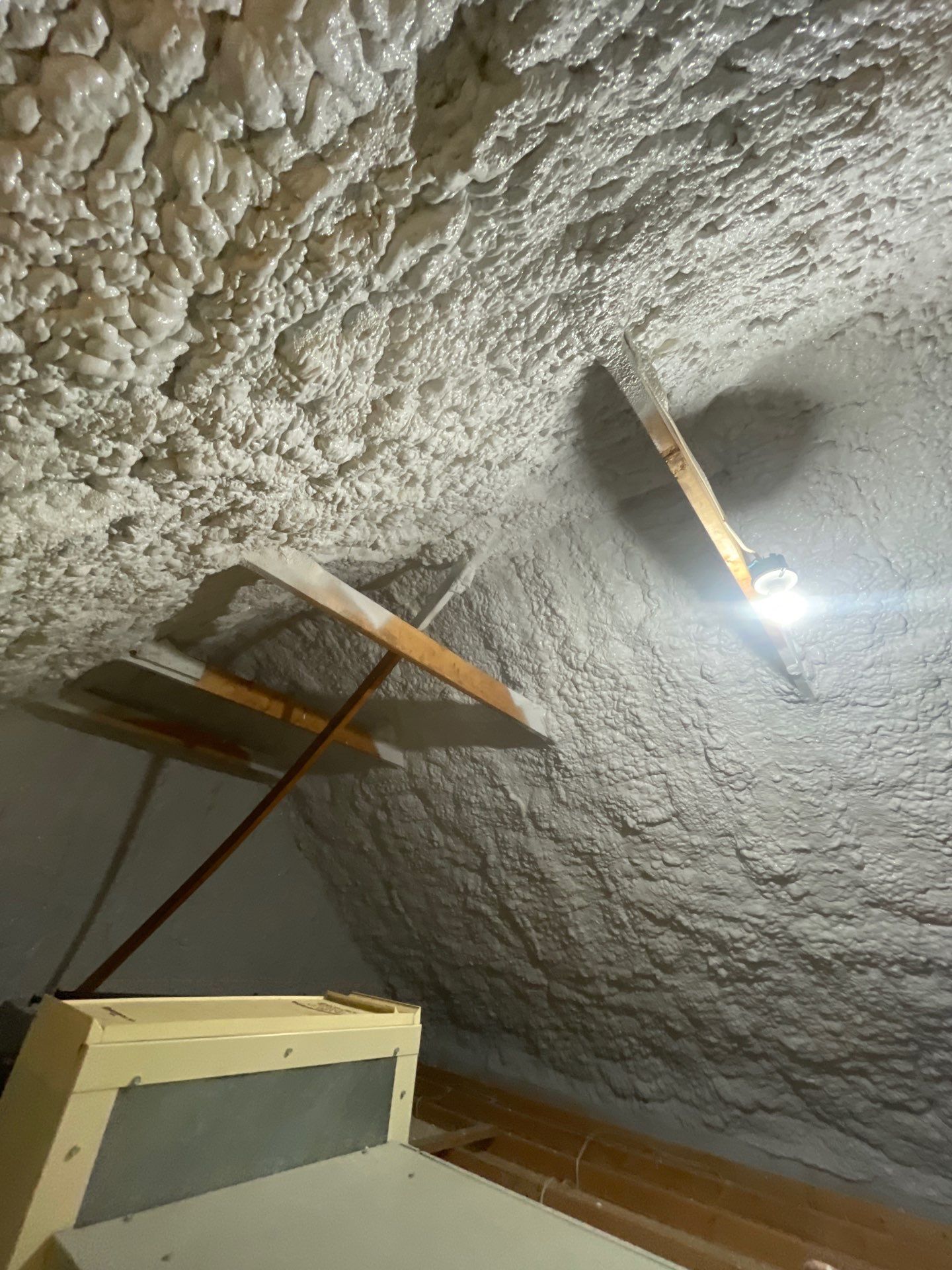 Attic Insulation using open cell spray foam by NYS Foam & Energy