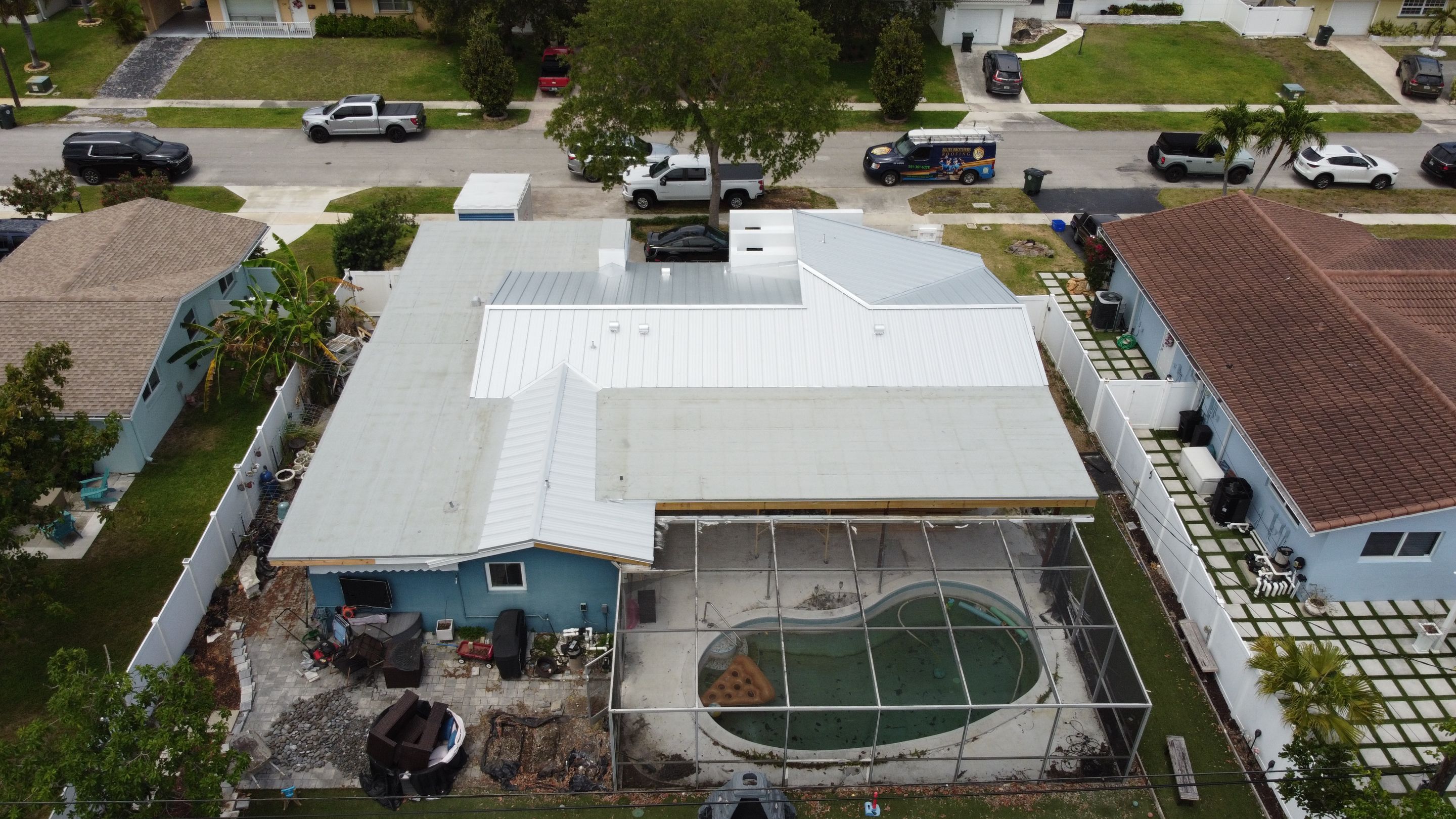 Residential Roofing Installation using 1" Nail strip metal roof by BLUES BROTHERS ROOFING