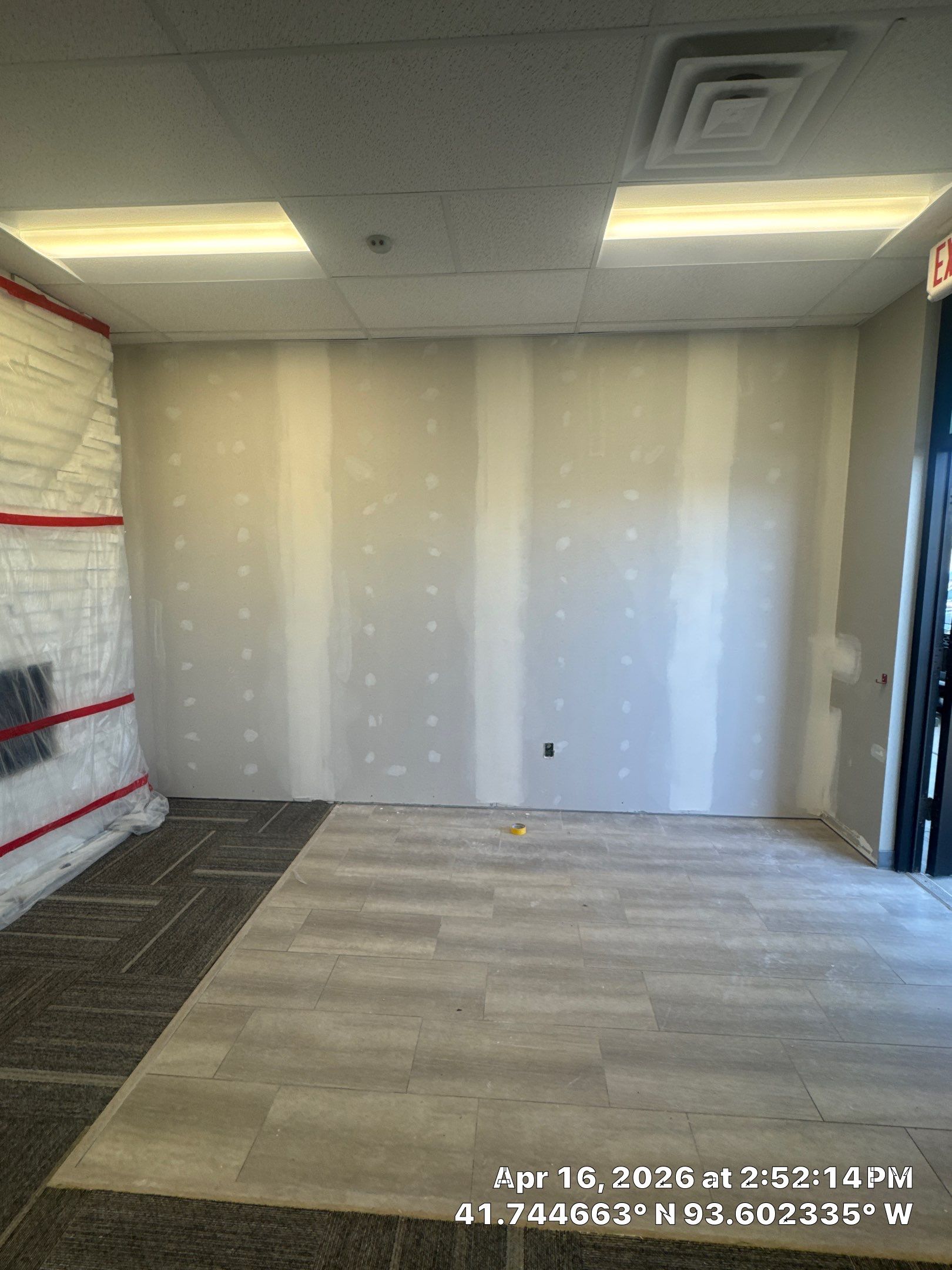 Commercial Interior Touchup after drywall work completed by Midwest Paint LLC