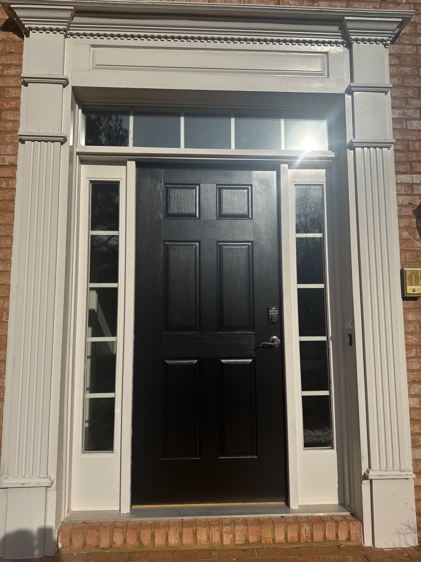 Atlanta Exterior Painting and Front Door Refresh on Brick Colonial by Swift Home Renovations 