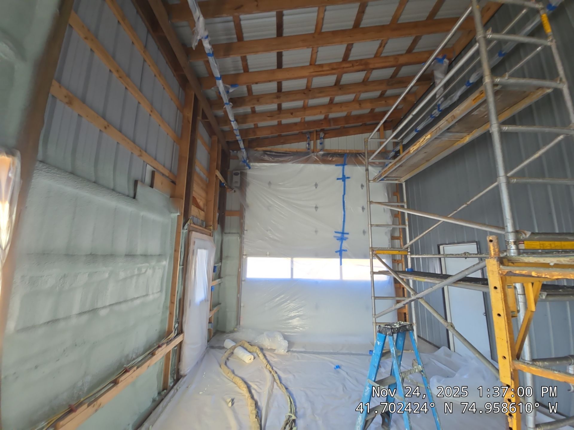 Exterior Walls using Closed-Cell Spray Foam by NYS Foam & Energy