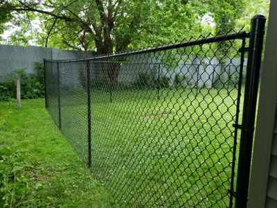 Black Vinyl Chain Link Fence Installation in Charles City