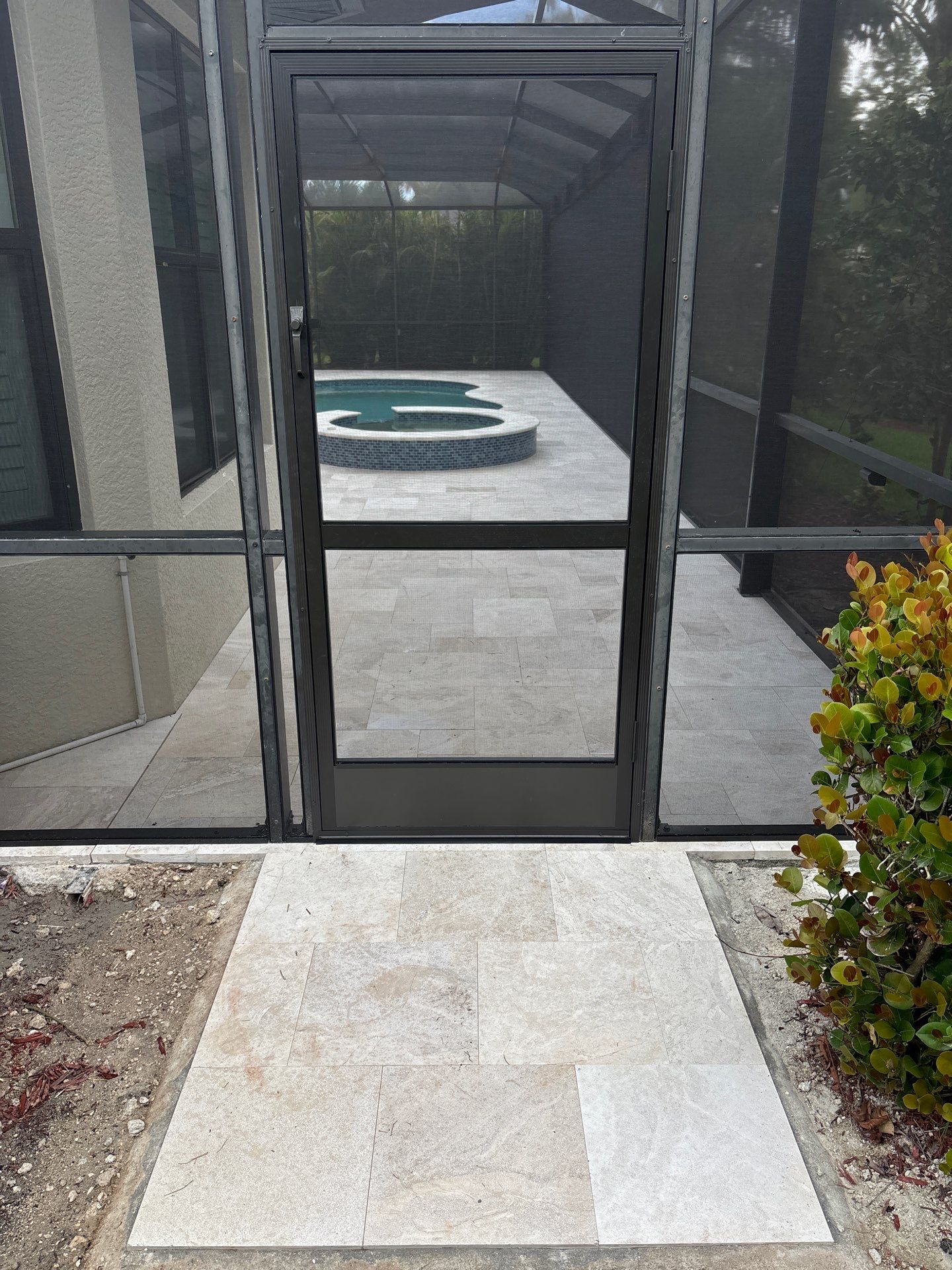 Textured Marble Pool Deck - Bonita National Golf & Country Club by Old Town Pavers Llc