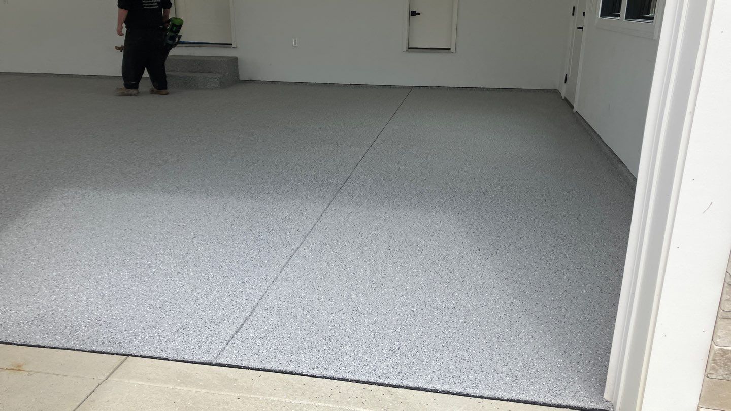 Garage Floor Coating in Granger! by Innovative Spaces / Innovative Concrete Coatings