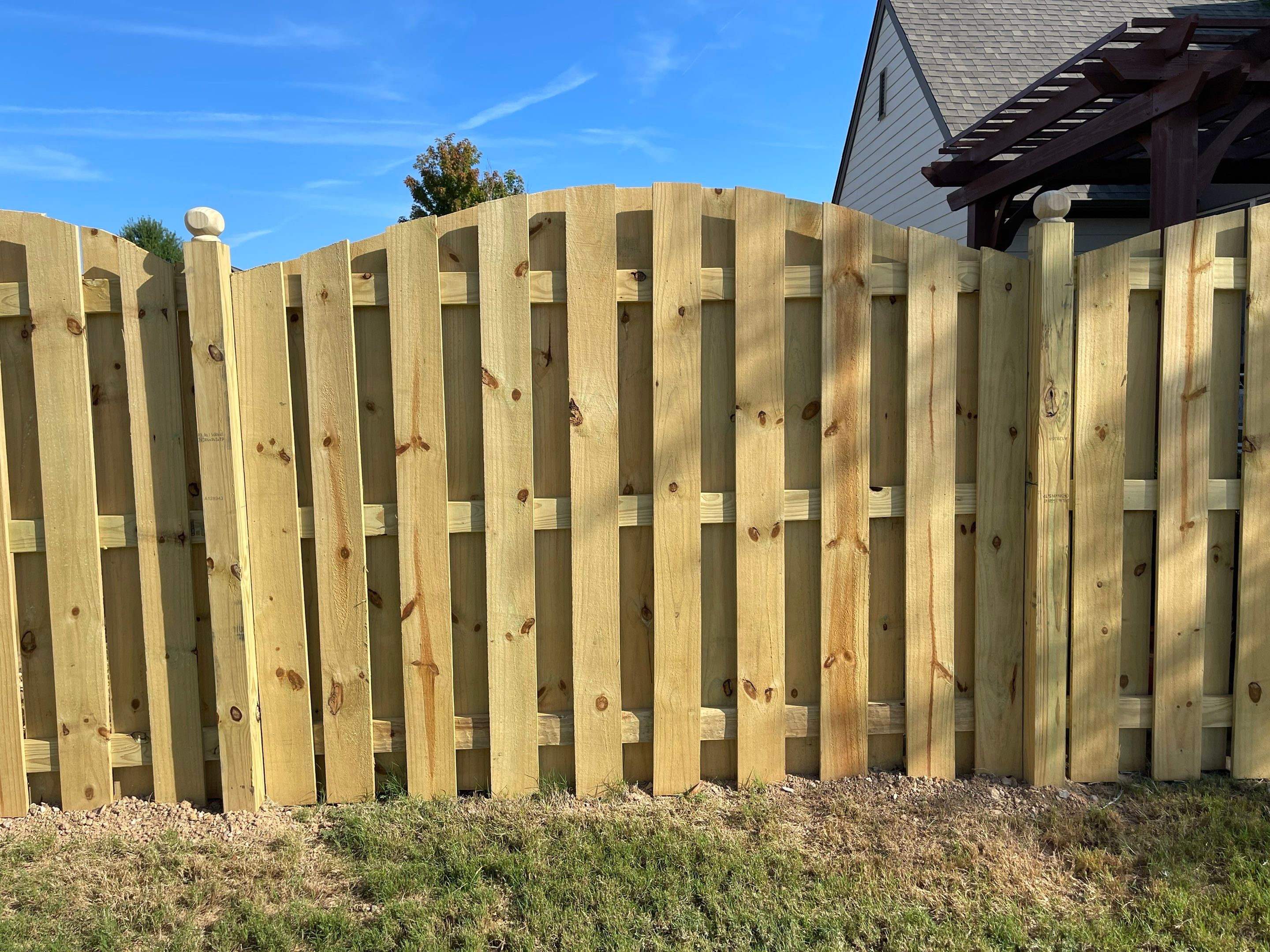 Chase Lake - Arched Shadowbox Fence by Pillar and Pine