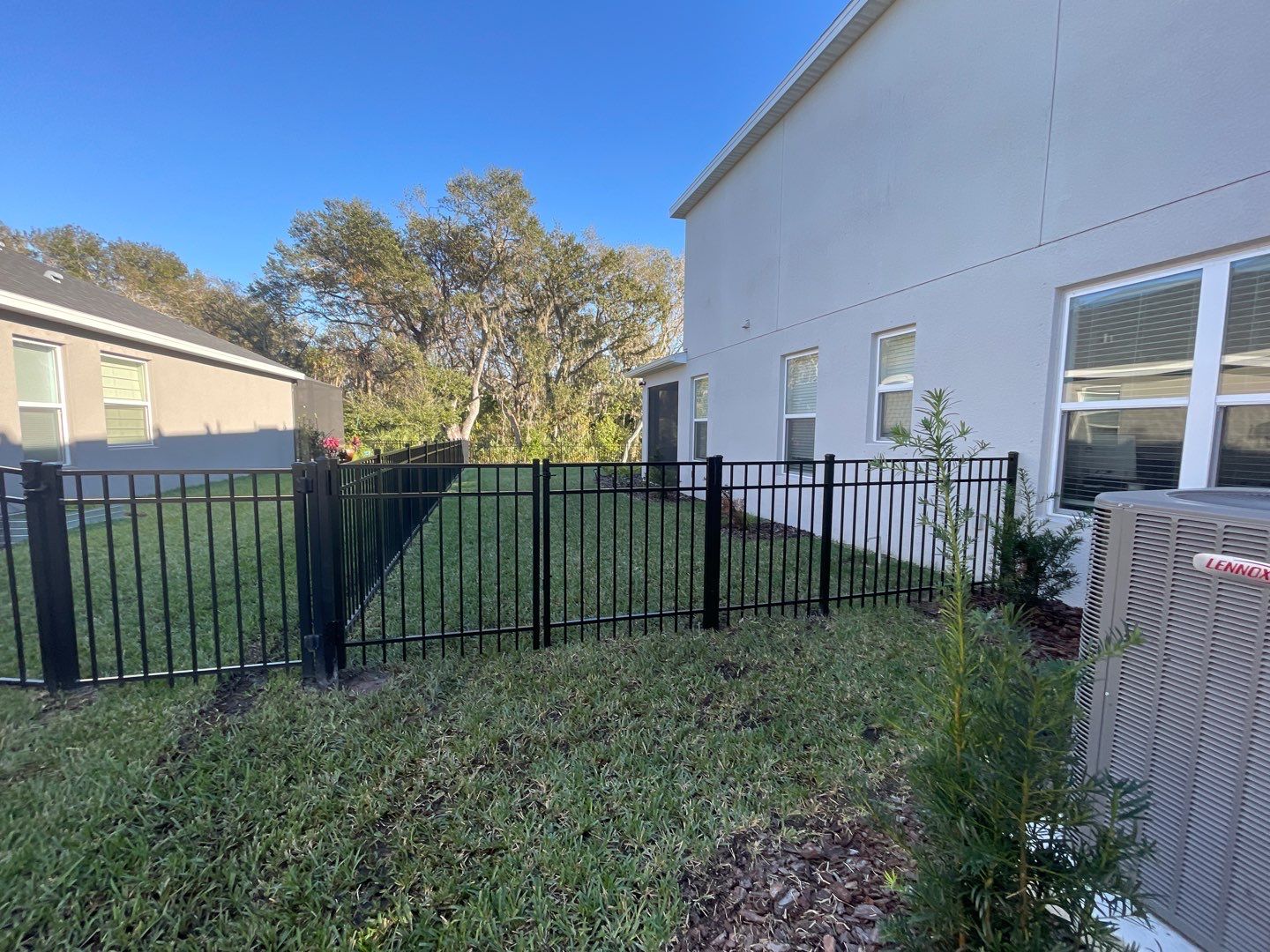 Aluminum Fence Installation using Black 3 Rail Aluminum Fence by Asap fence and gates, LLC