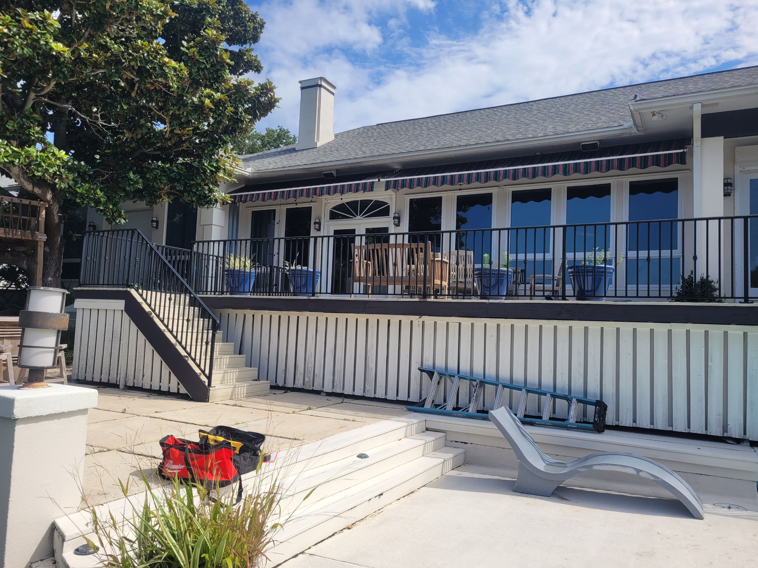 Poolside Colorbeam Patio Cover in Gulf Breeze by Titan Sunrooms