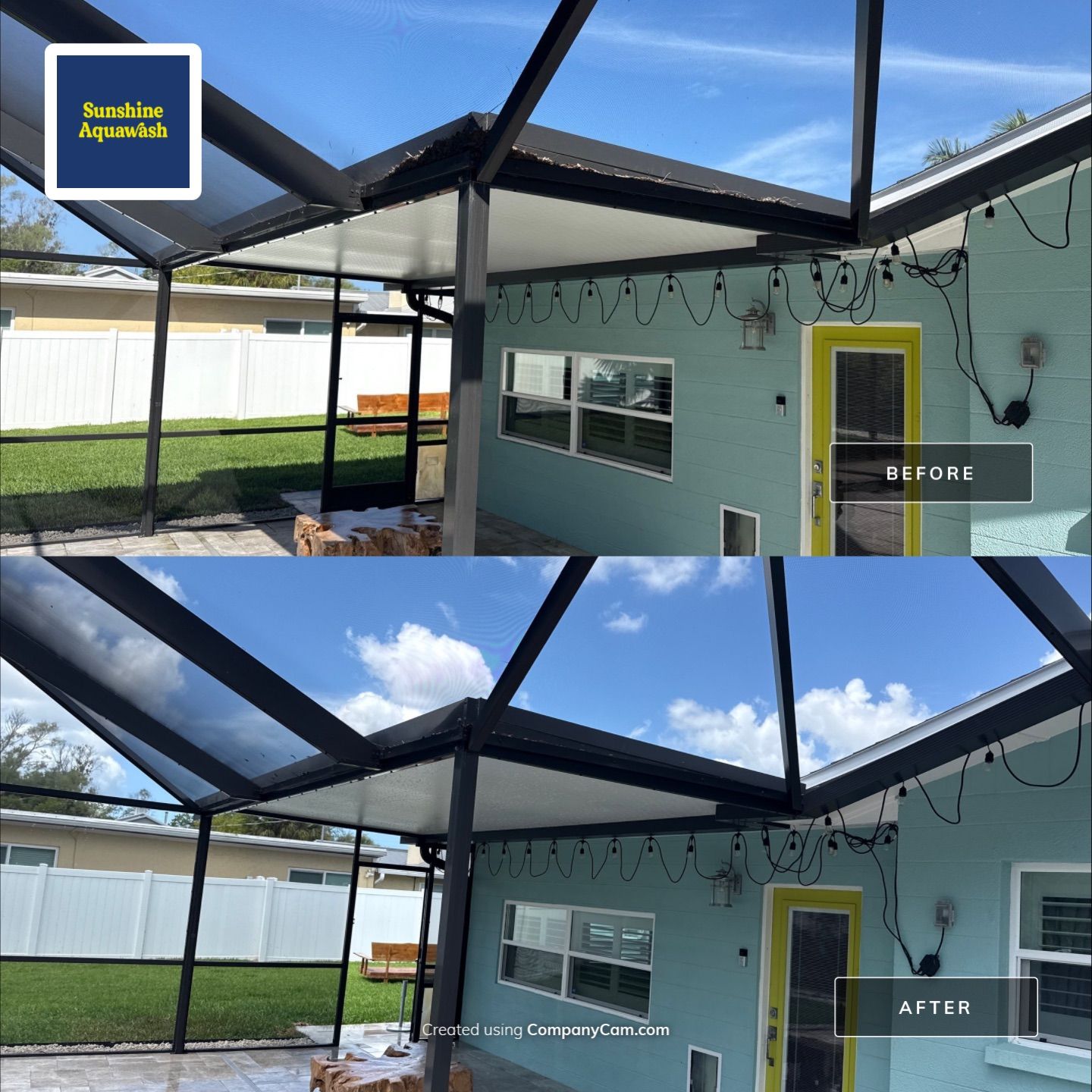 Travertine Pool Deck, Lanai & Screen Enclosure Cleaning Near Manatee River | Bradenton, FL by Sunshine AquaWash