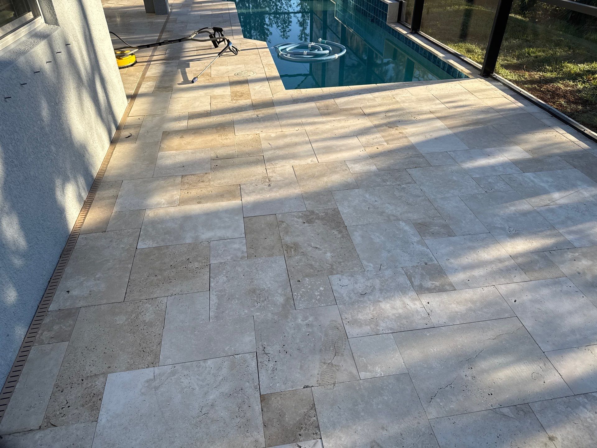 Paver Pool Deck Cleaning & Pool Cage Cleaning in Trevesta – Palmetto, FL by Sunshine AquaWash