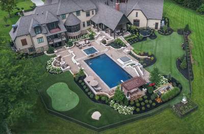 Custom Backyard Putting Green and Synthetic Turf Lawn in Delaware