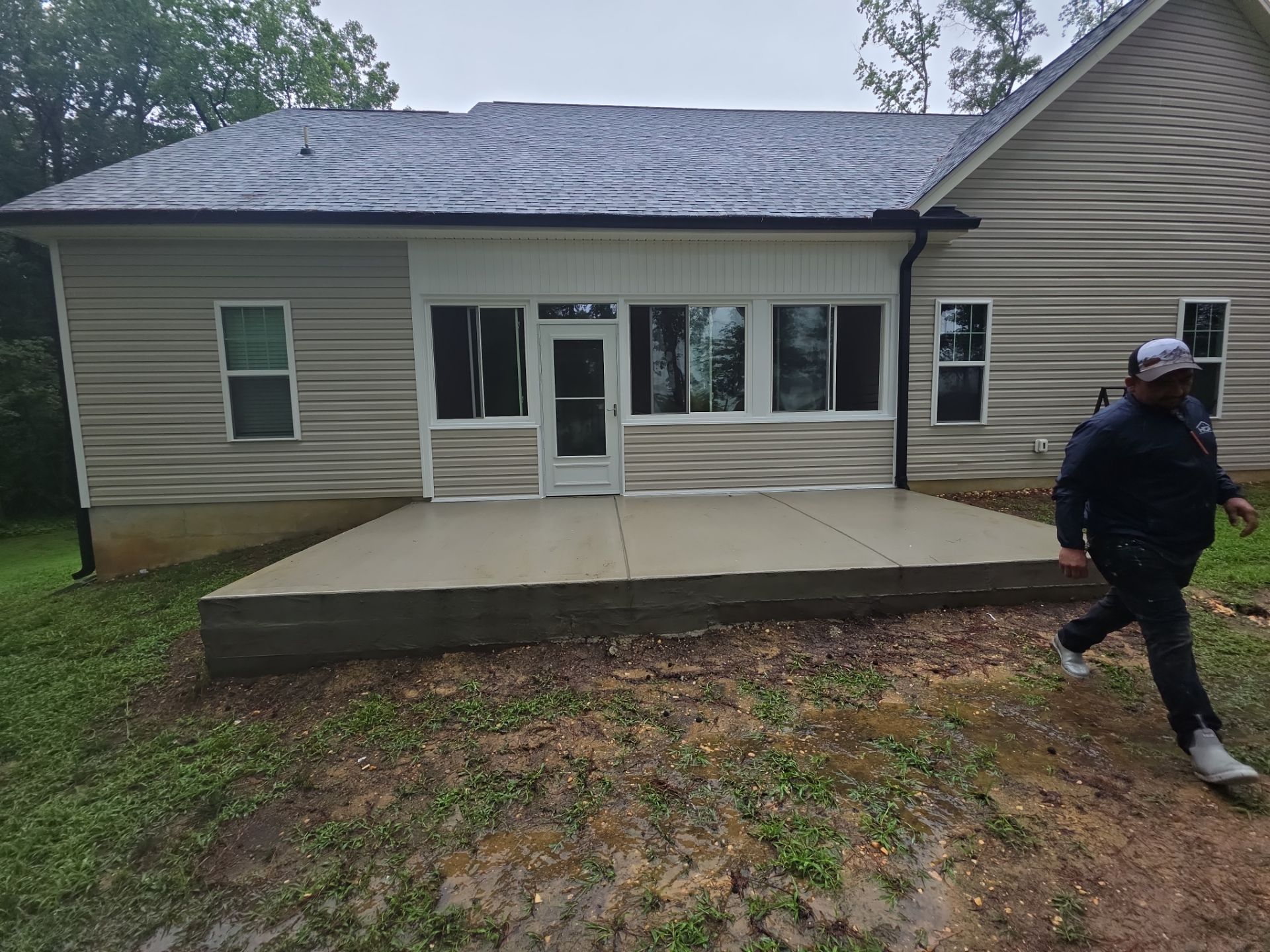 Custom Screen Porch and Concrete Patio Installation in Selma by The Remodeling Company