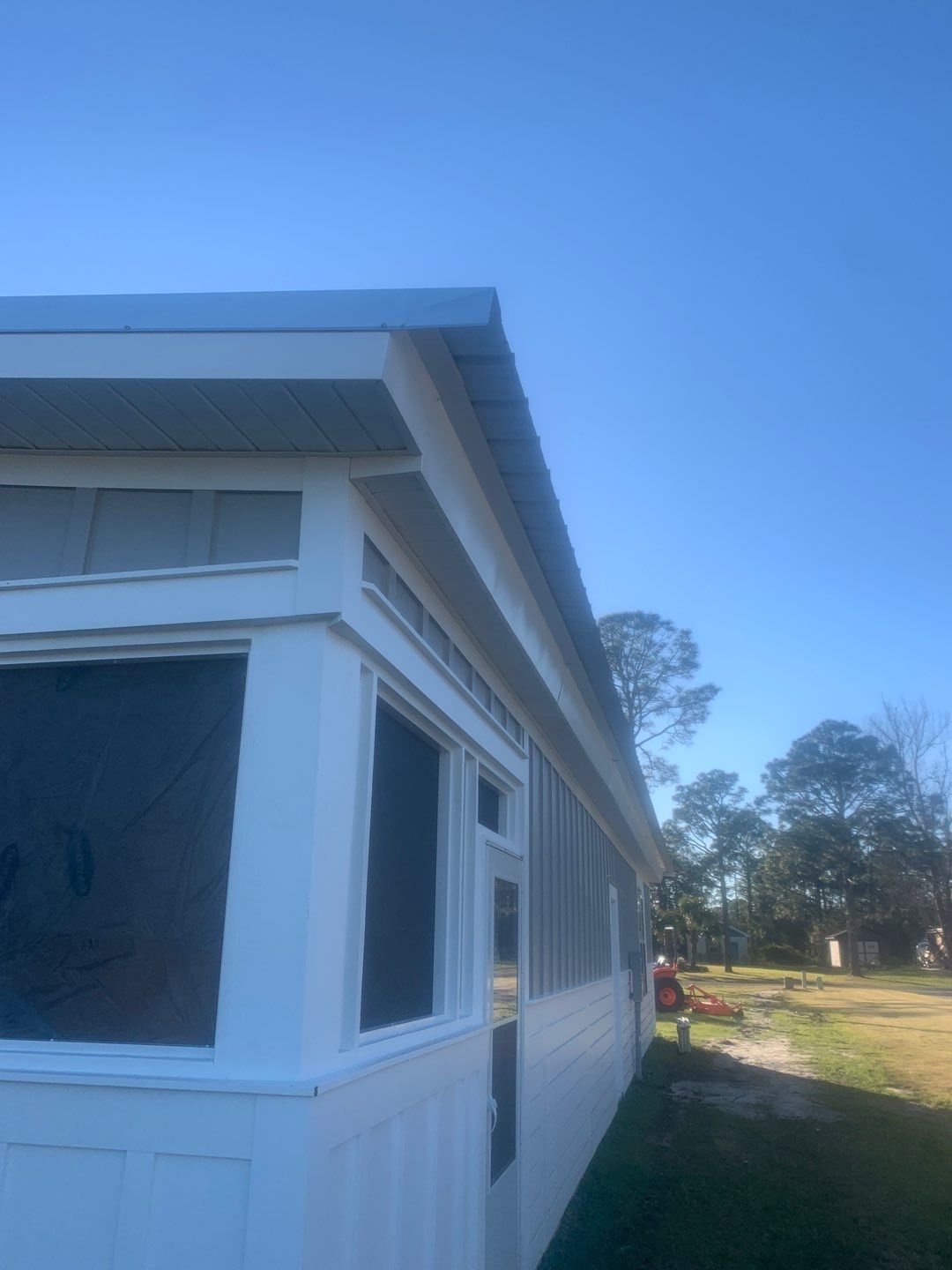 Soffit and Fascia on a metal building by Gutter Professors