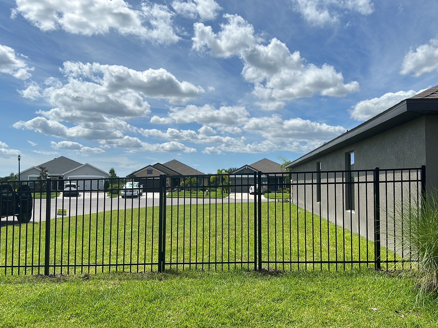 Aluminum Fence Installation using Black 3 Rail Aluminum Fence by Asap fence and gates, LLC