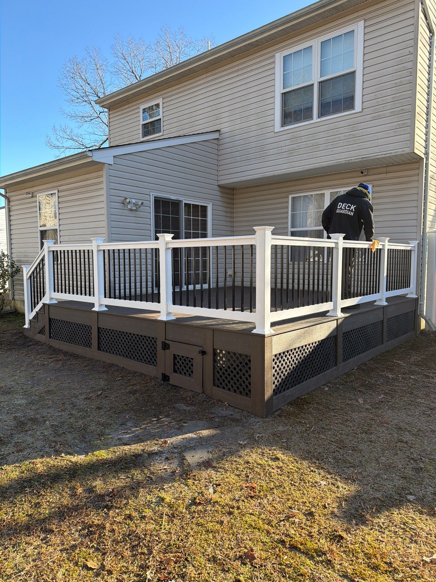 Deck Resurfacing and New Railings on a Porch in Lacey Township, New Jersey by deck guardian
