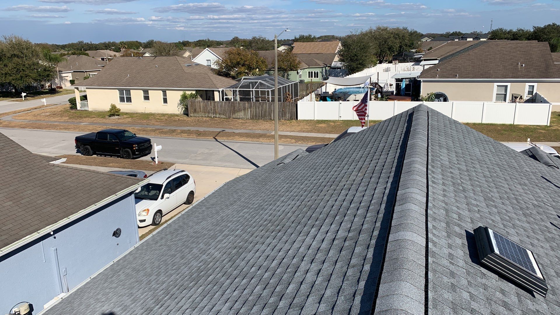 Residential Insurance Roofing Installation using GAF HDZ Shingles by Protek Roofing Heating Air & Solar