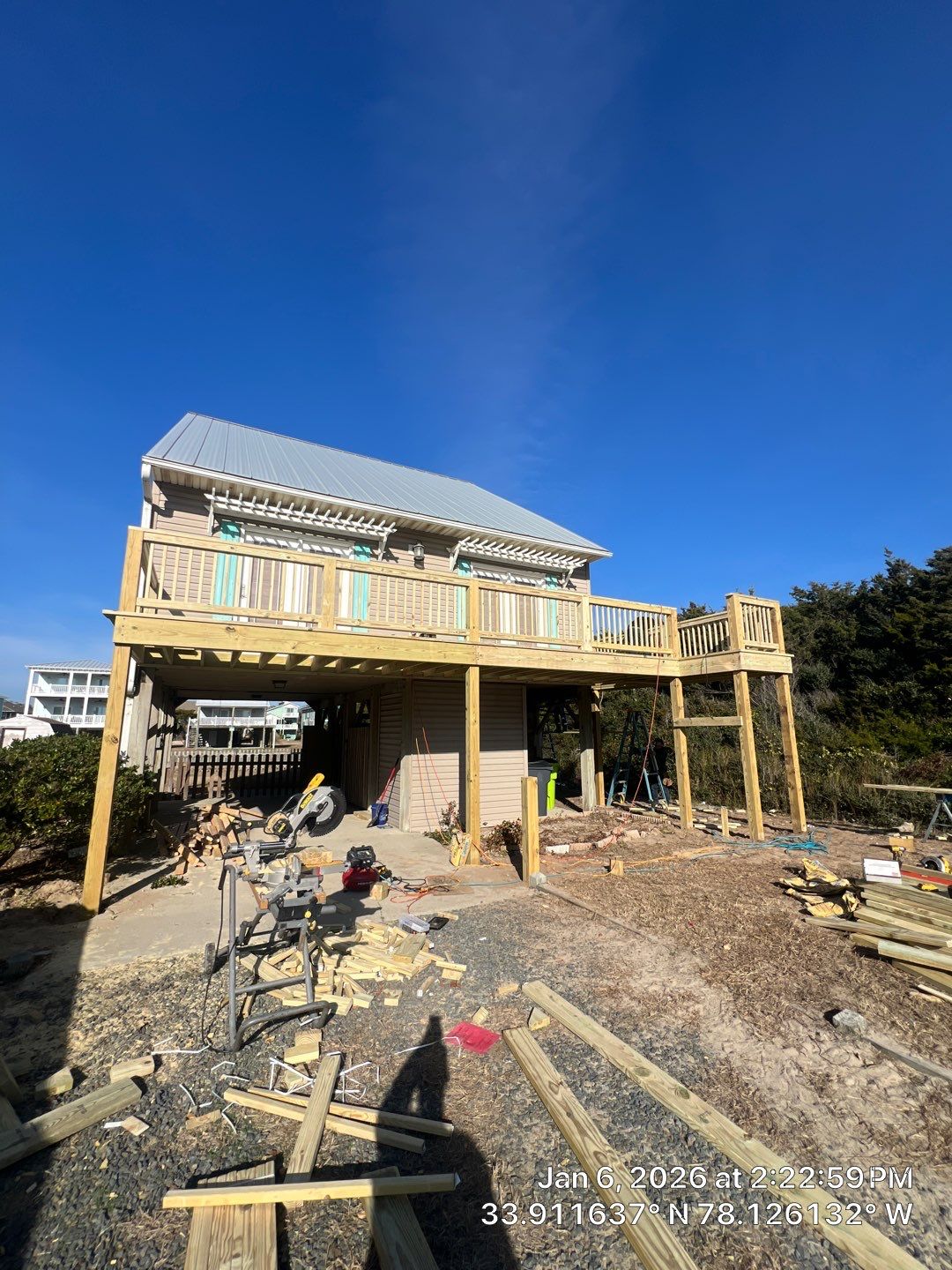 Deck Construction in Oak Island, NC | Coastal Outdoor Living Project by RGR Construction and Roofing, LLC