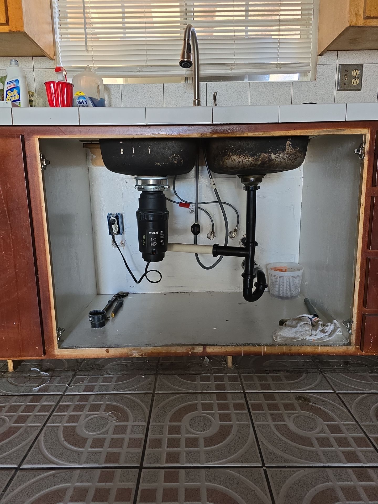 Installation of New Cap for Water Heater, Under-Sink Plumbing, and New Toilet by Us Plumbing