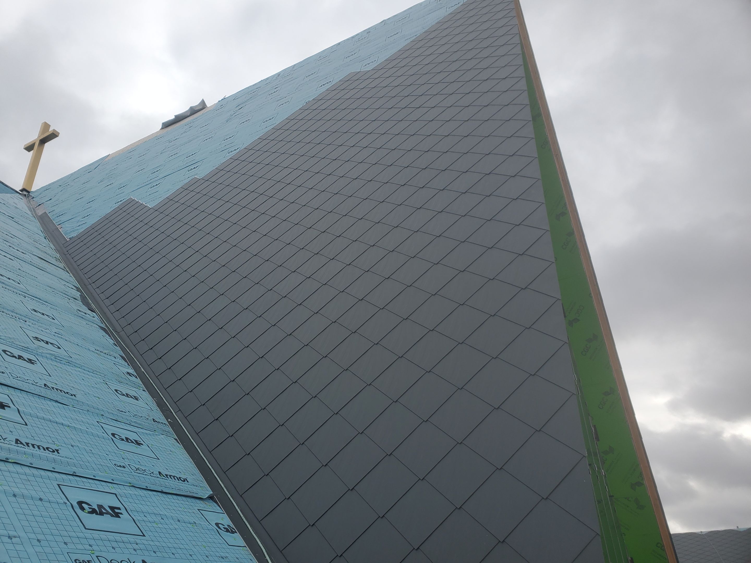 Commercial Roofing Installation using Diamond Tile Metal Shingles , Tpo Flat Roof by Jay Carter Roofing & Sheet Metal