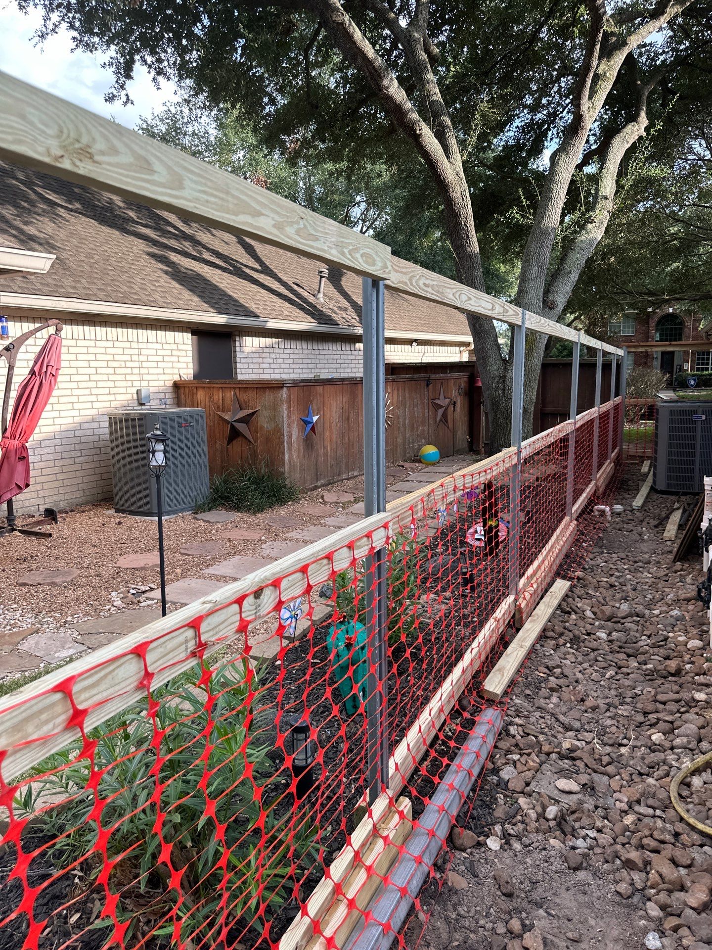 Wood fence project in Cypress by Tim's Fences