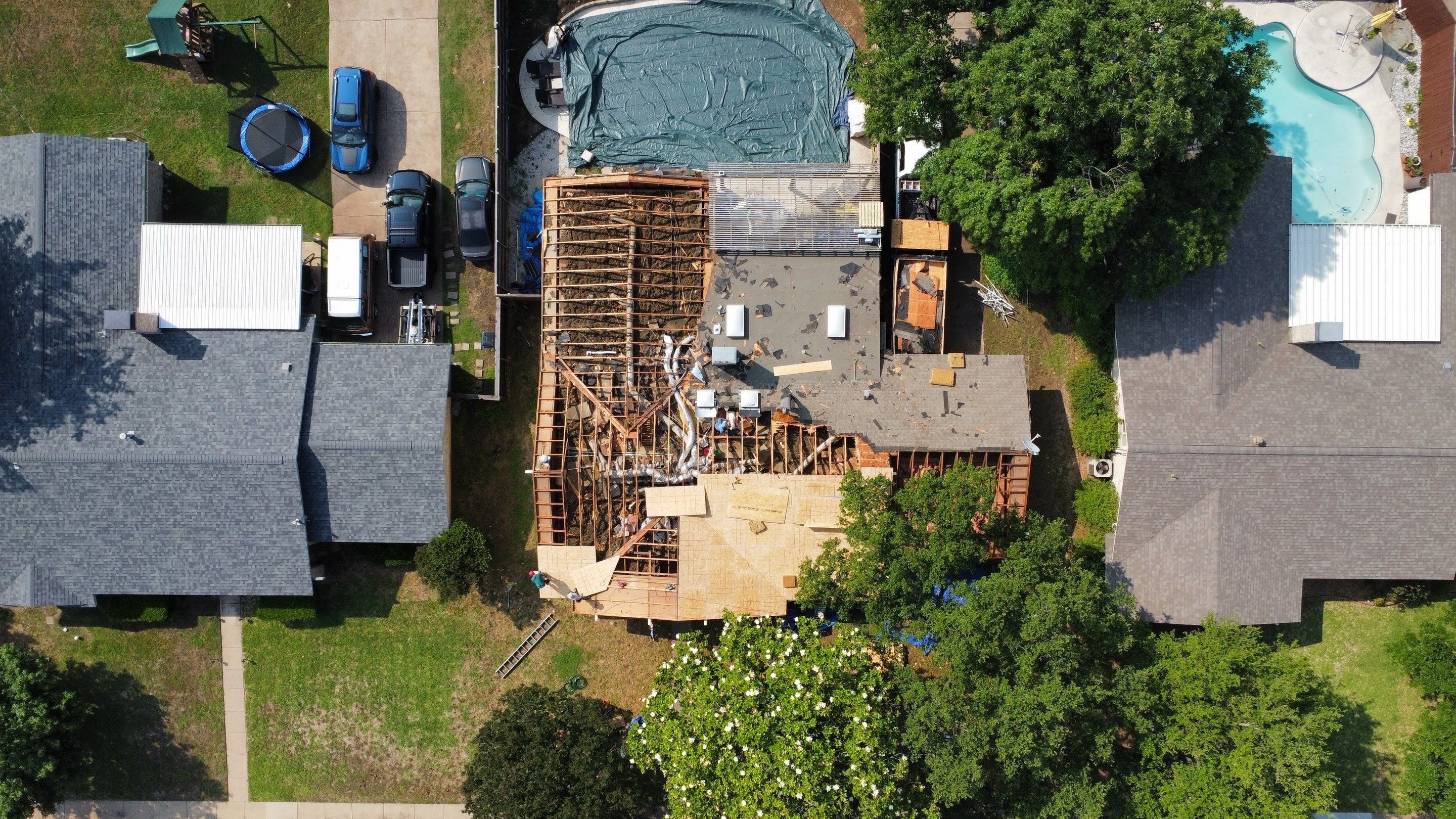 Final Roof Drone Shots by First Out Roofing 