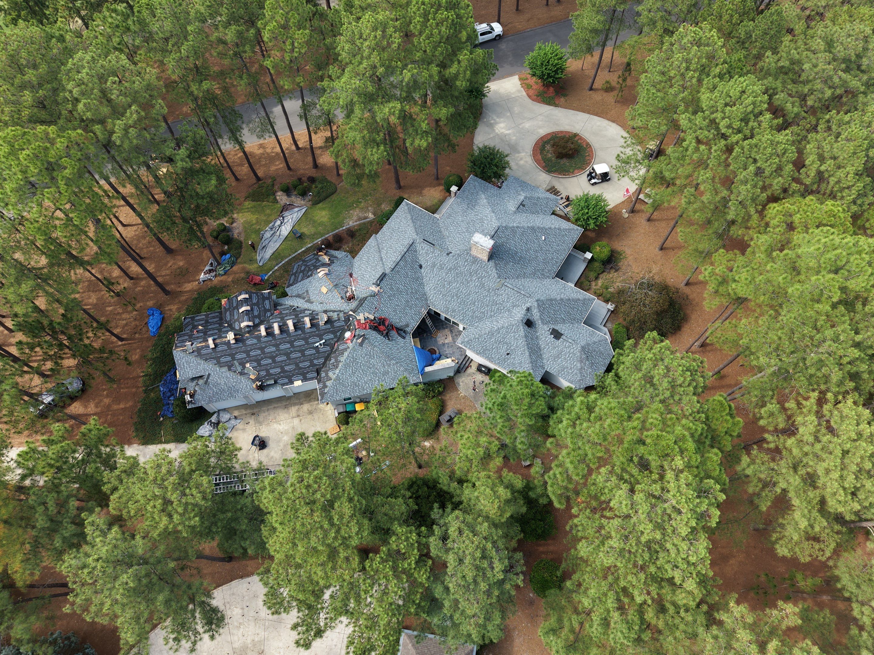 Multi-Gabled Roof Replacement with Landmark PRO Shingles in Pinehurst by Prepare The Way Roofing