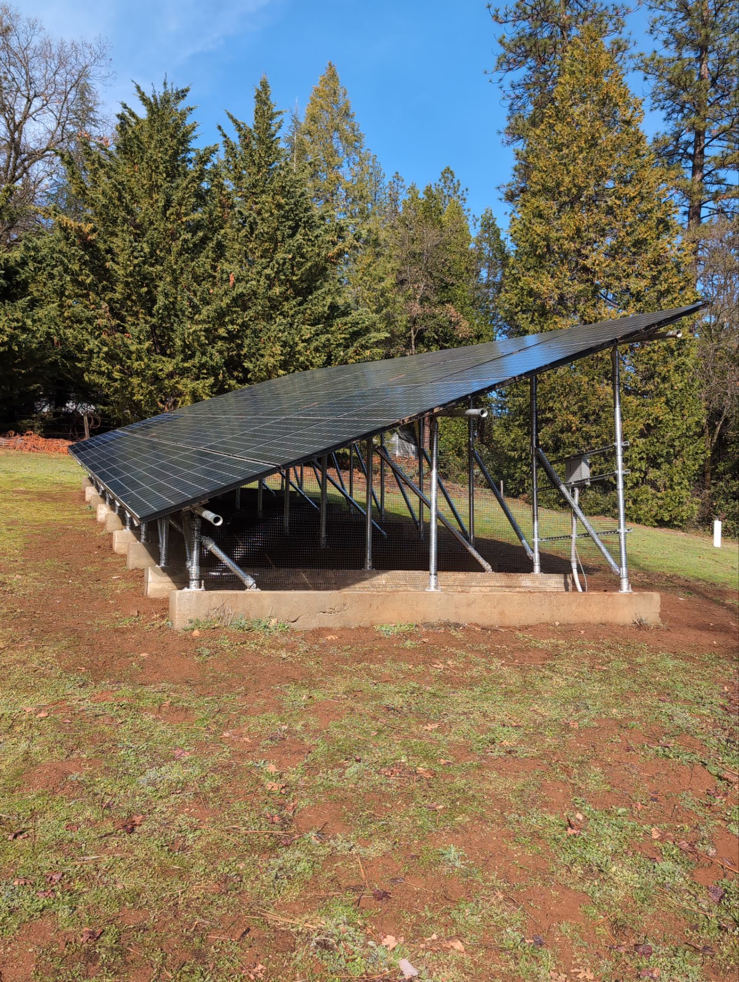 Replaced damaged solar panels on a Ground Mount System by Byers Enterprises 