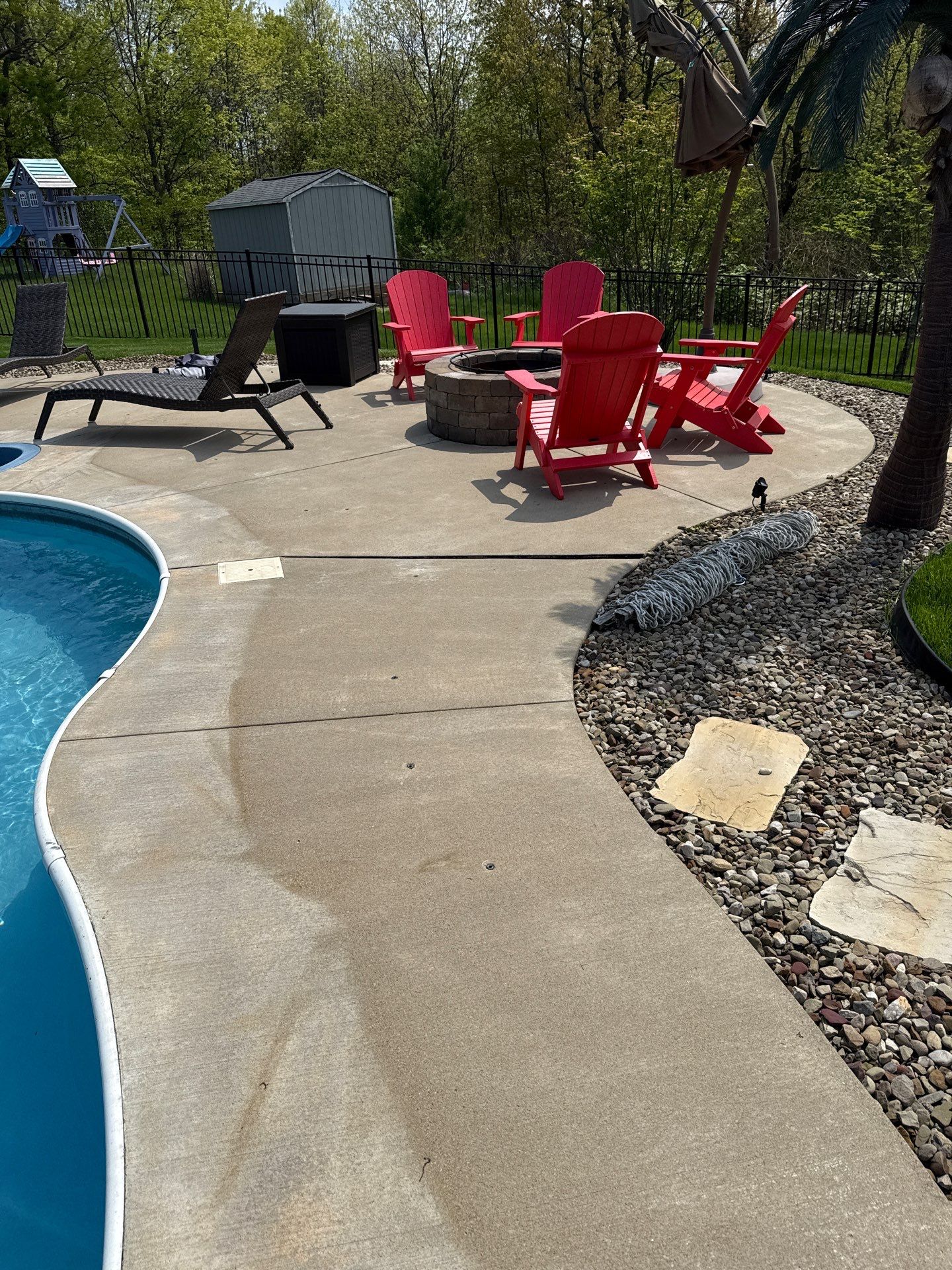 Twilight Pool Deck / Patio Project in Beaver falls by Floors in a Day, Inc