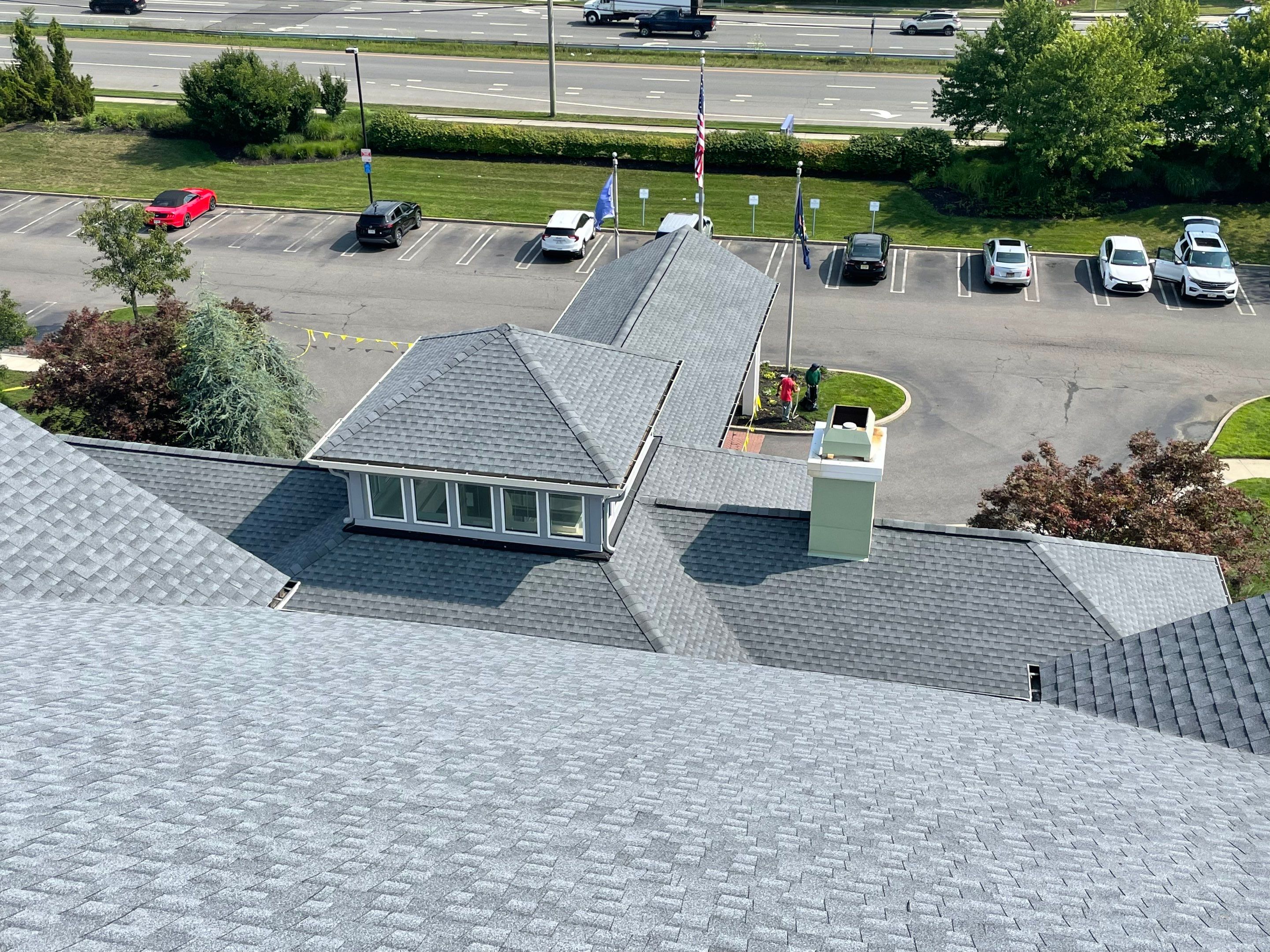 Commercial Roofing Installation using GAF Timberline / New Gutters and Downspouts by All Site Roofing
